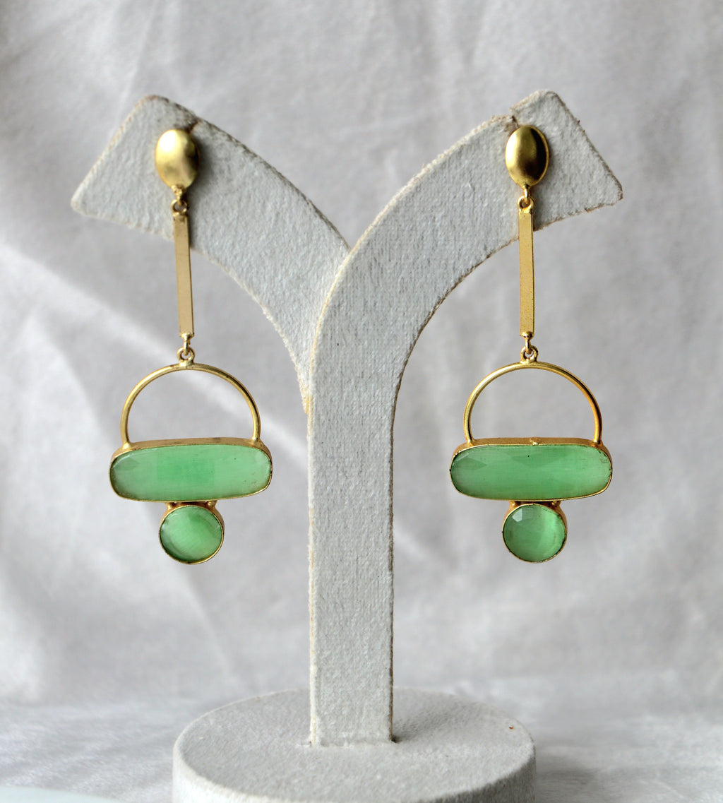 Emerald Harmony Drop Earrings