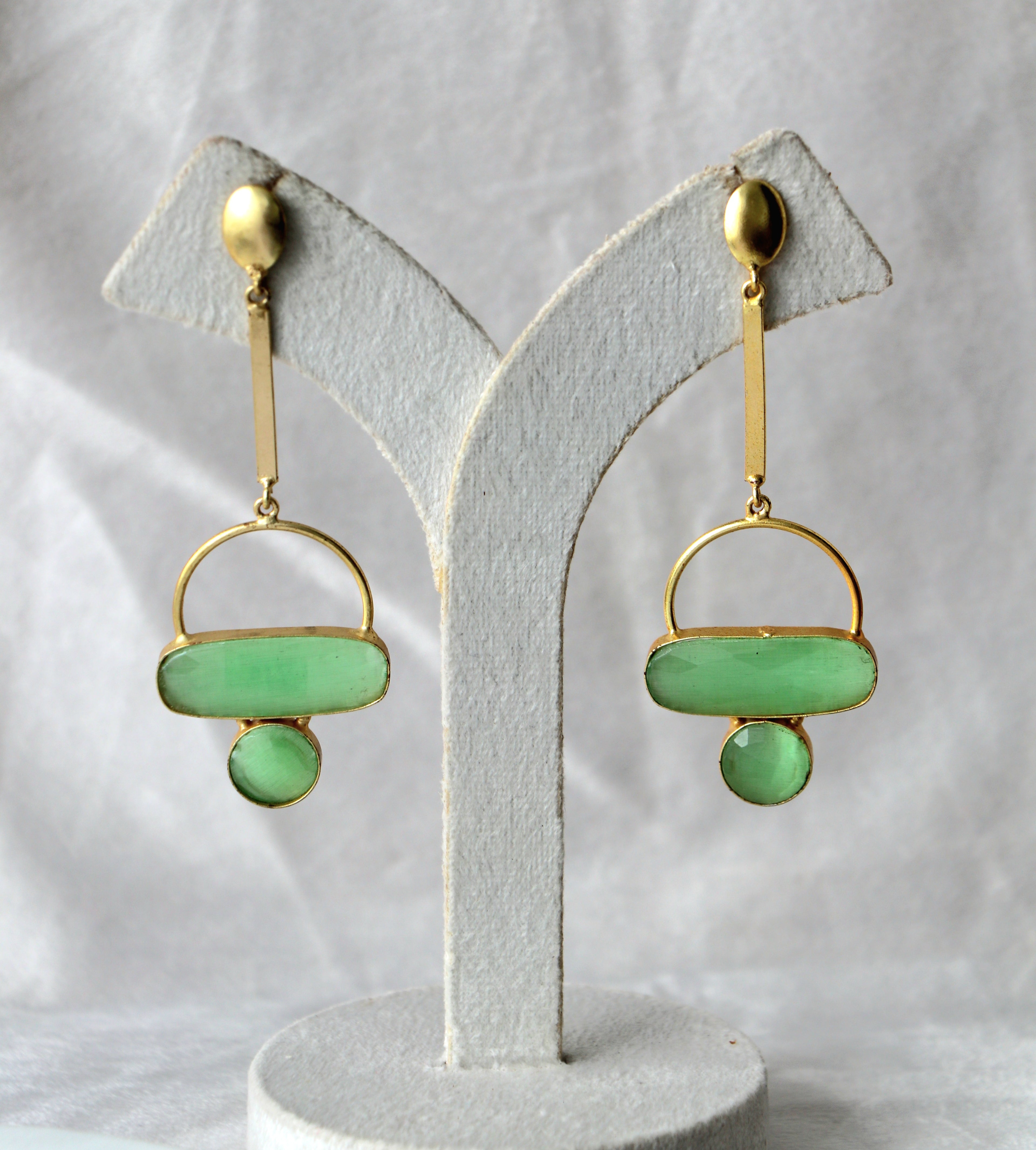 Emerald Harmony Drop Earrings