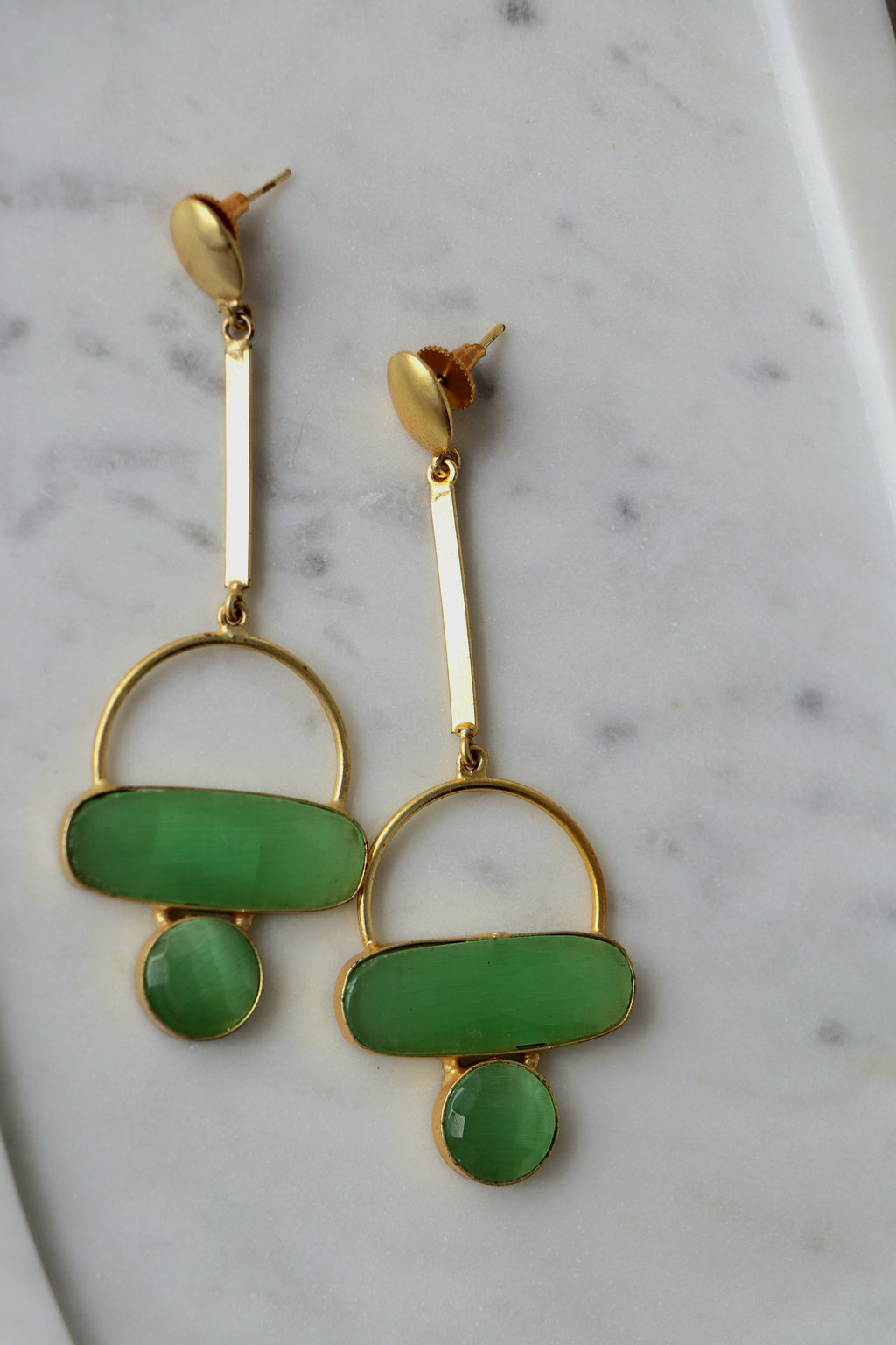 Emerald Harmony Drop Earrings