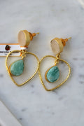 Emerald Heart Drop Earrings