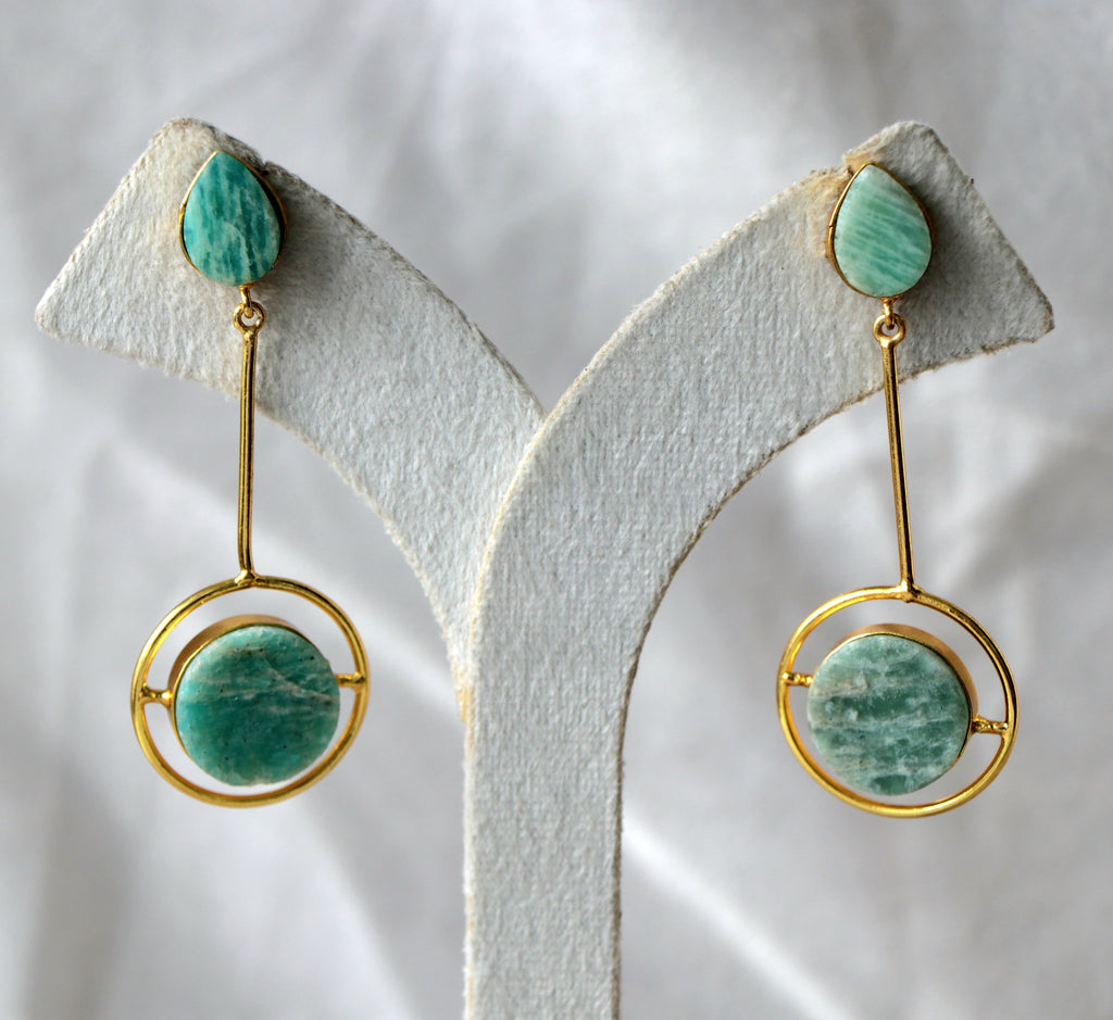 Emerald Horizon Dangle Earrings