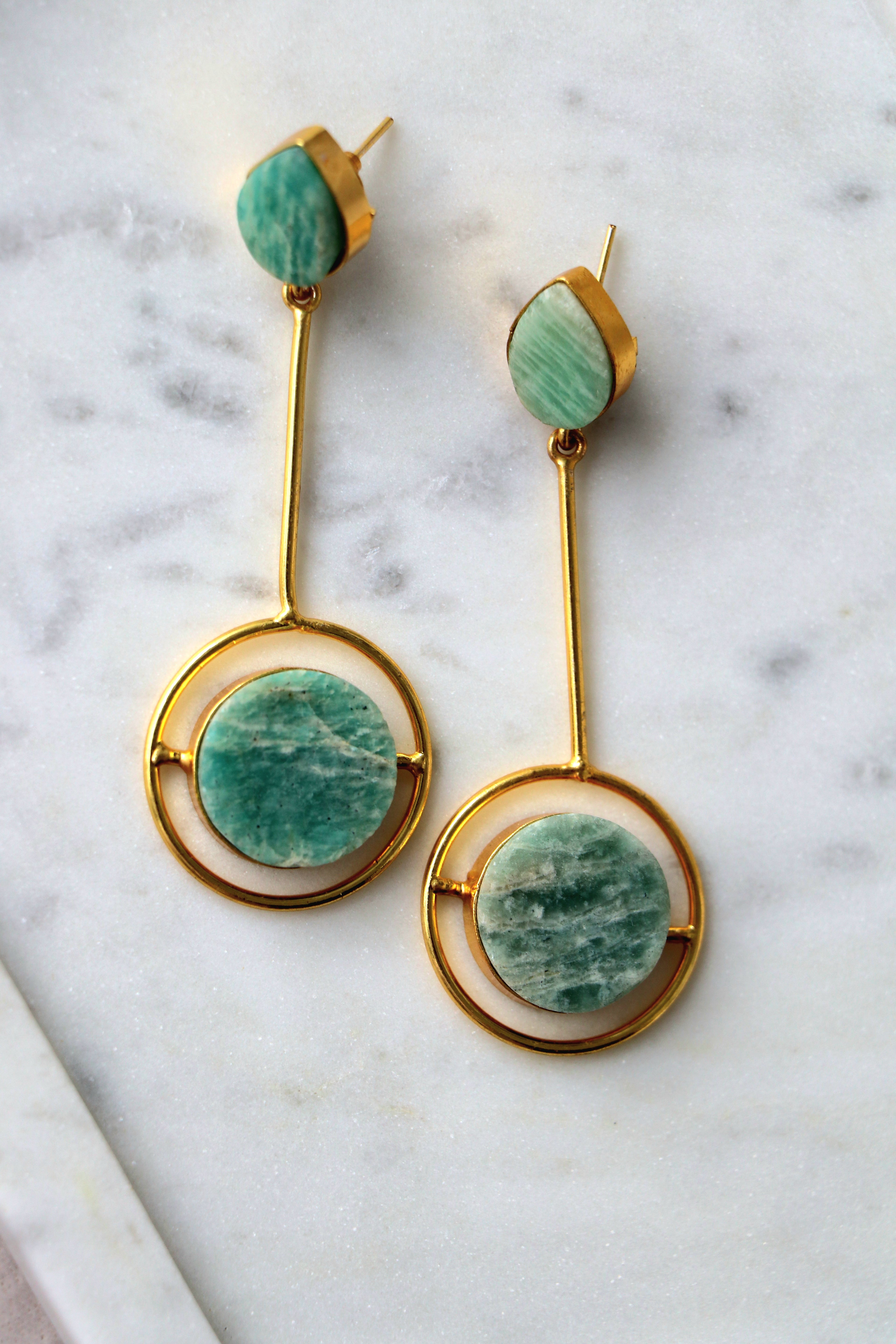 Emerald Horizon Dangle Earrings