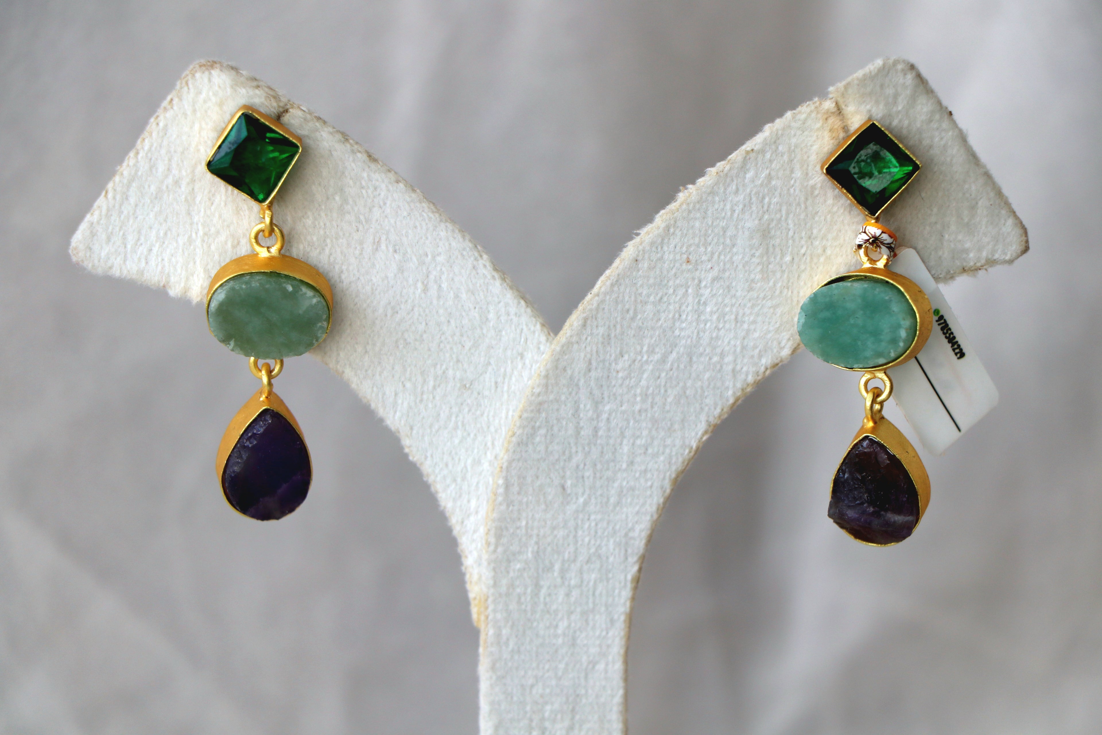 Jade Amethyst Cascade Earrings