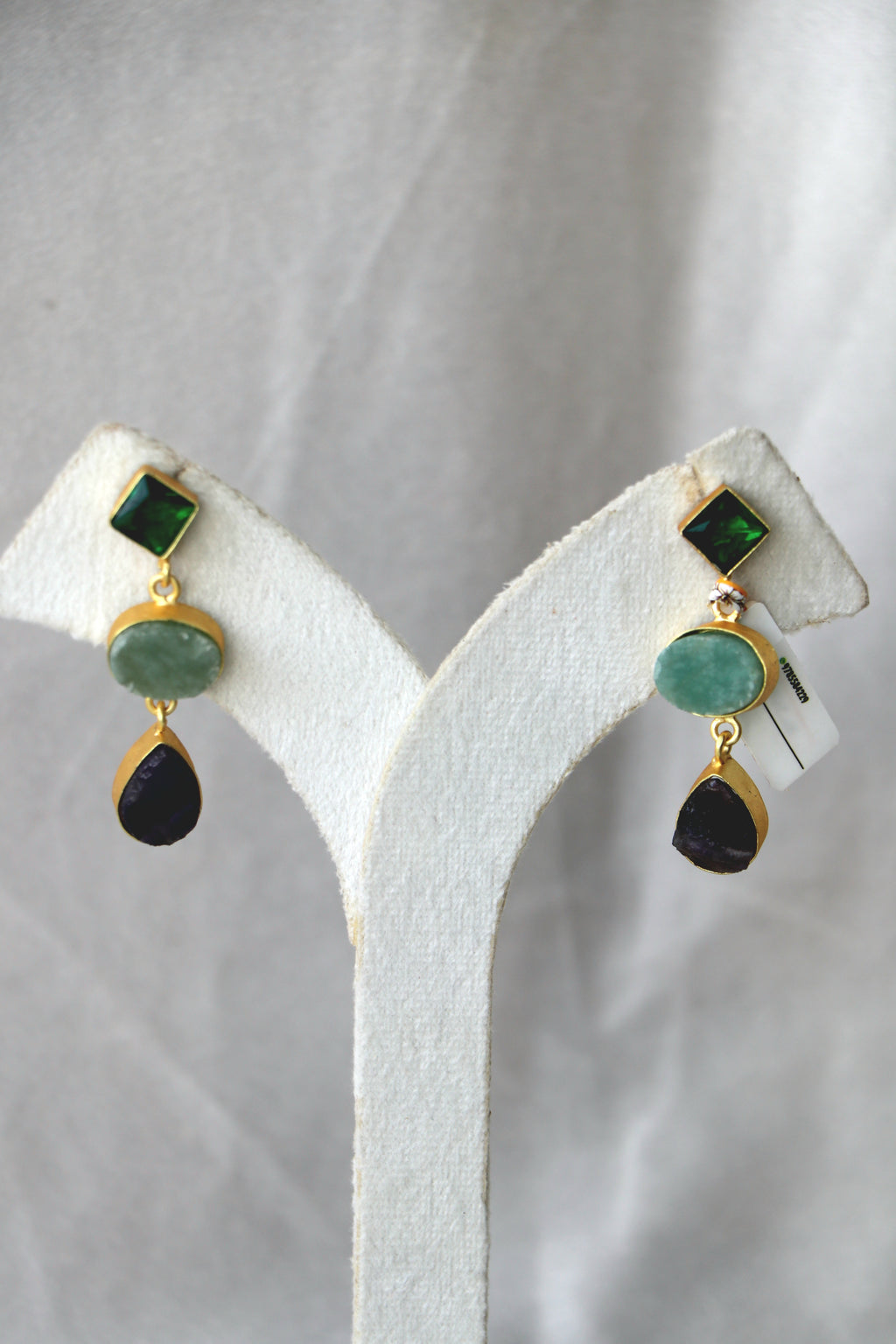 Jade Amethyst Cascade Earrings