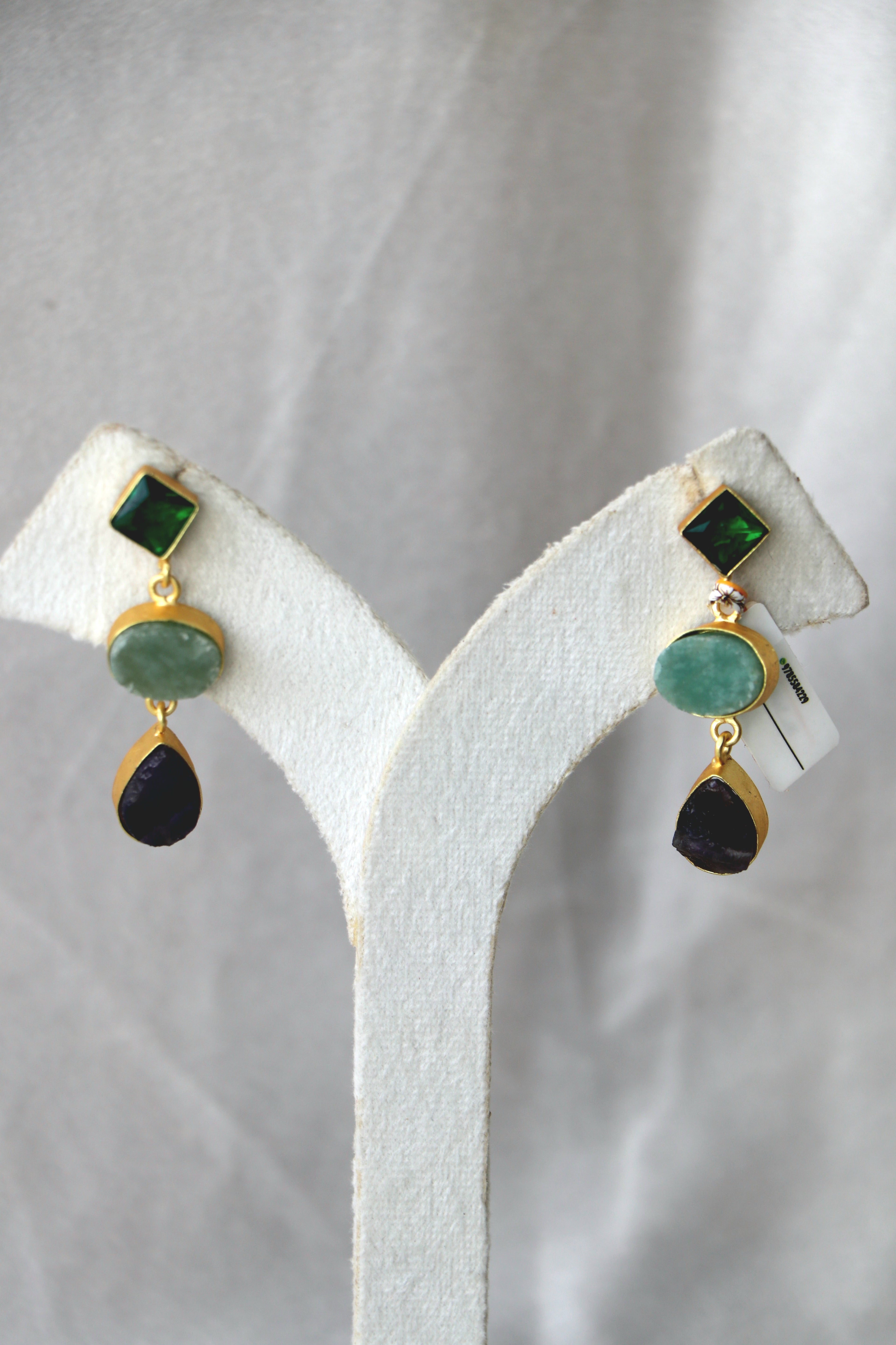 Jade Amethyst Cascade Earrings