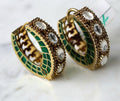 Emerald Lattice Hoop Earrings