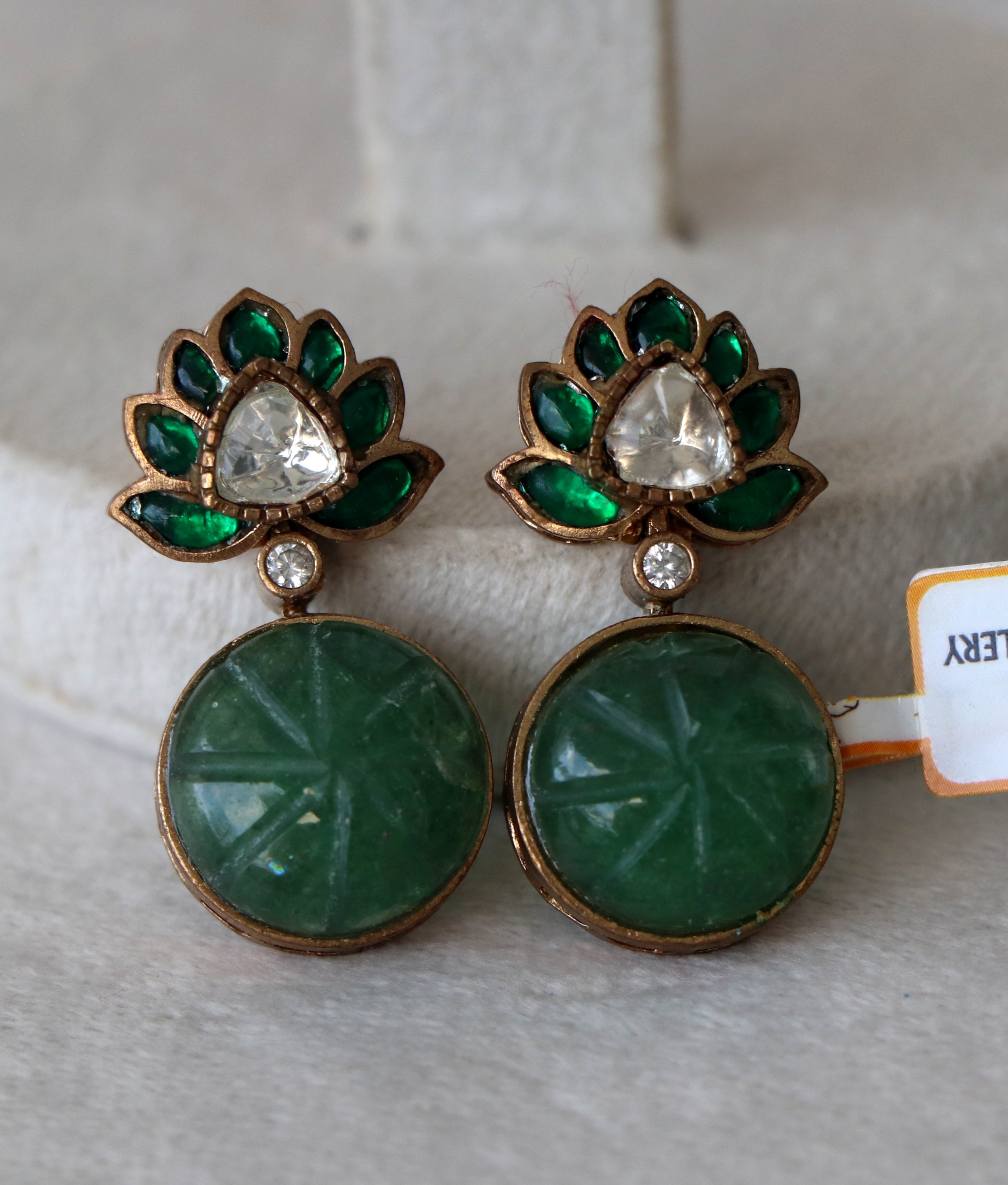 Carved Lotus Statement Earrings