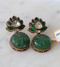 Carved Lotus Statement Earrings