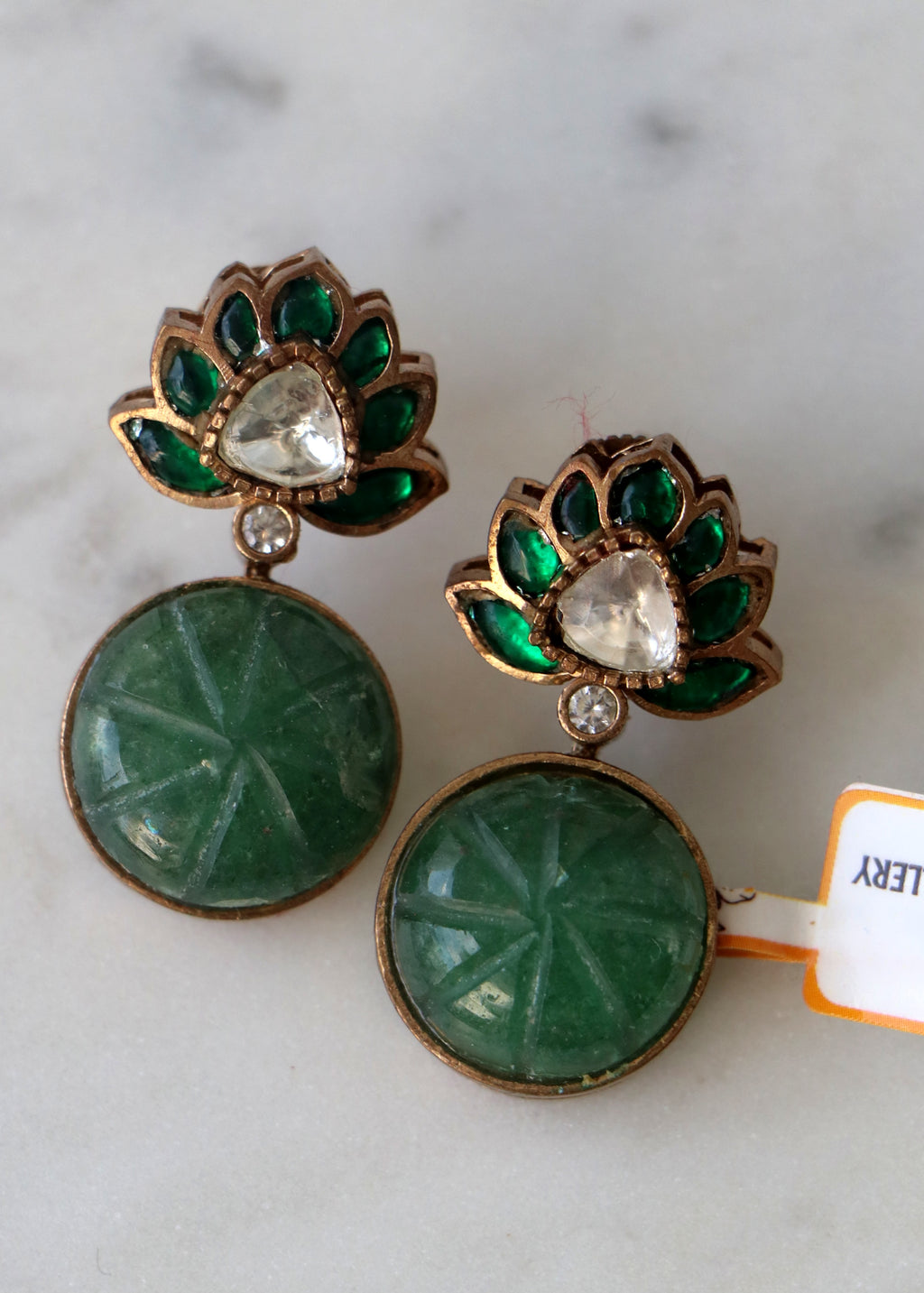 Carved Lotus Statement Earrings