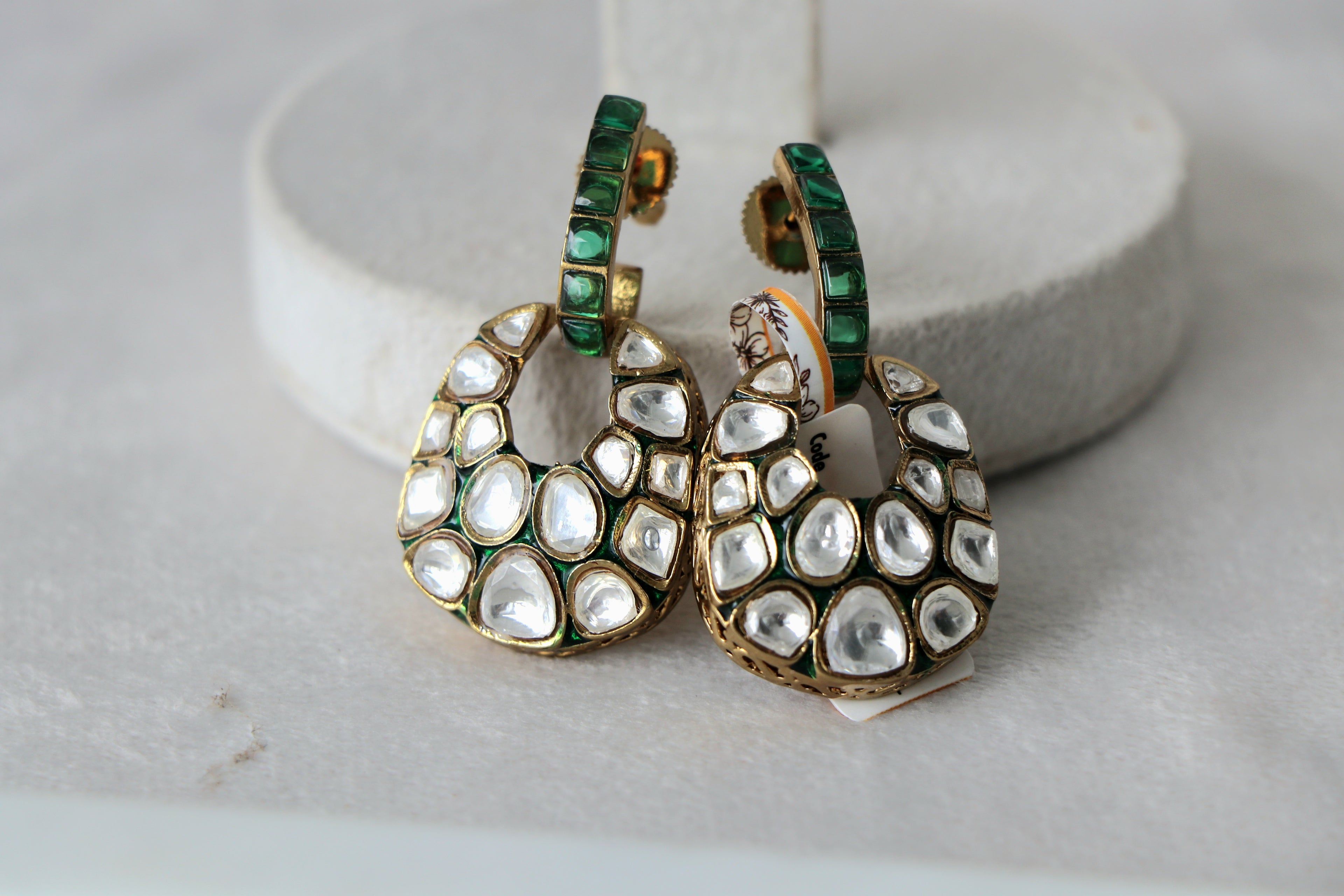 Emerald Peacock Statement Earrings