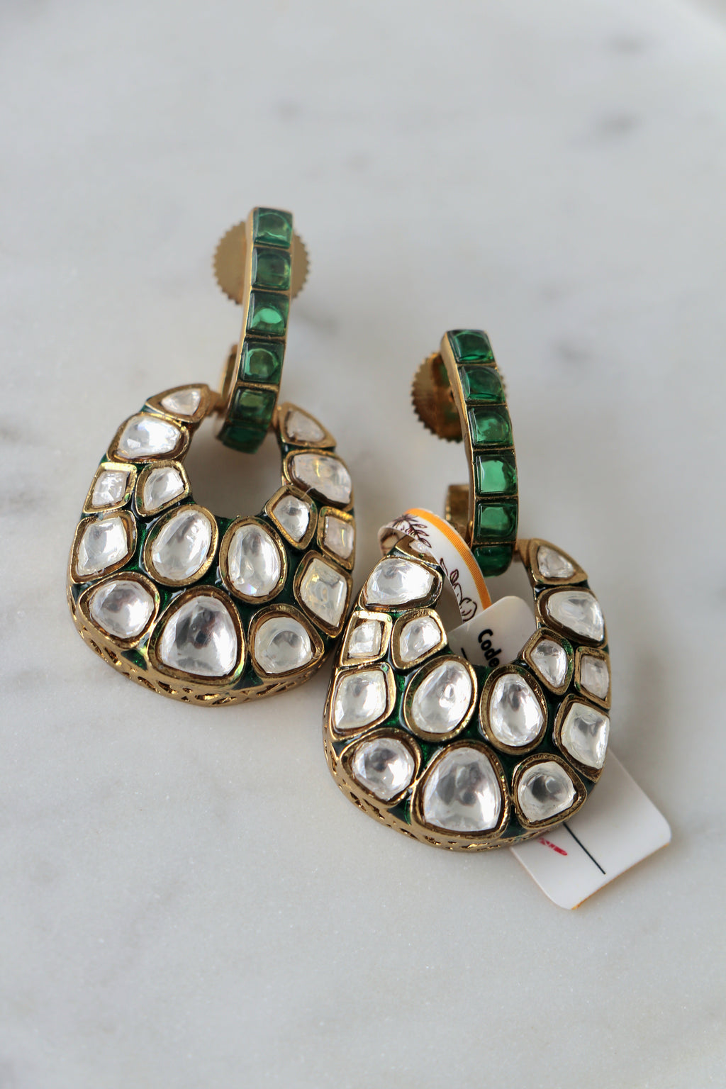 Emerald Peacock Statement Earrings