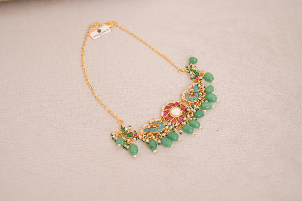 Jadau Pachi Kundan Peacock Statement Choker