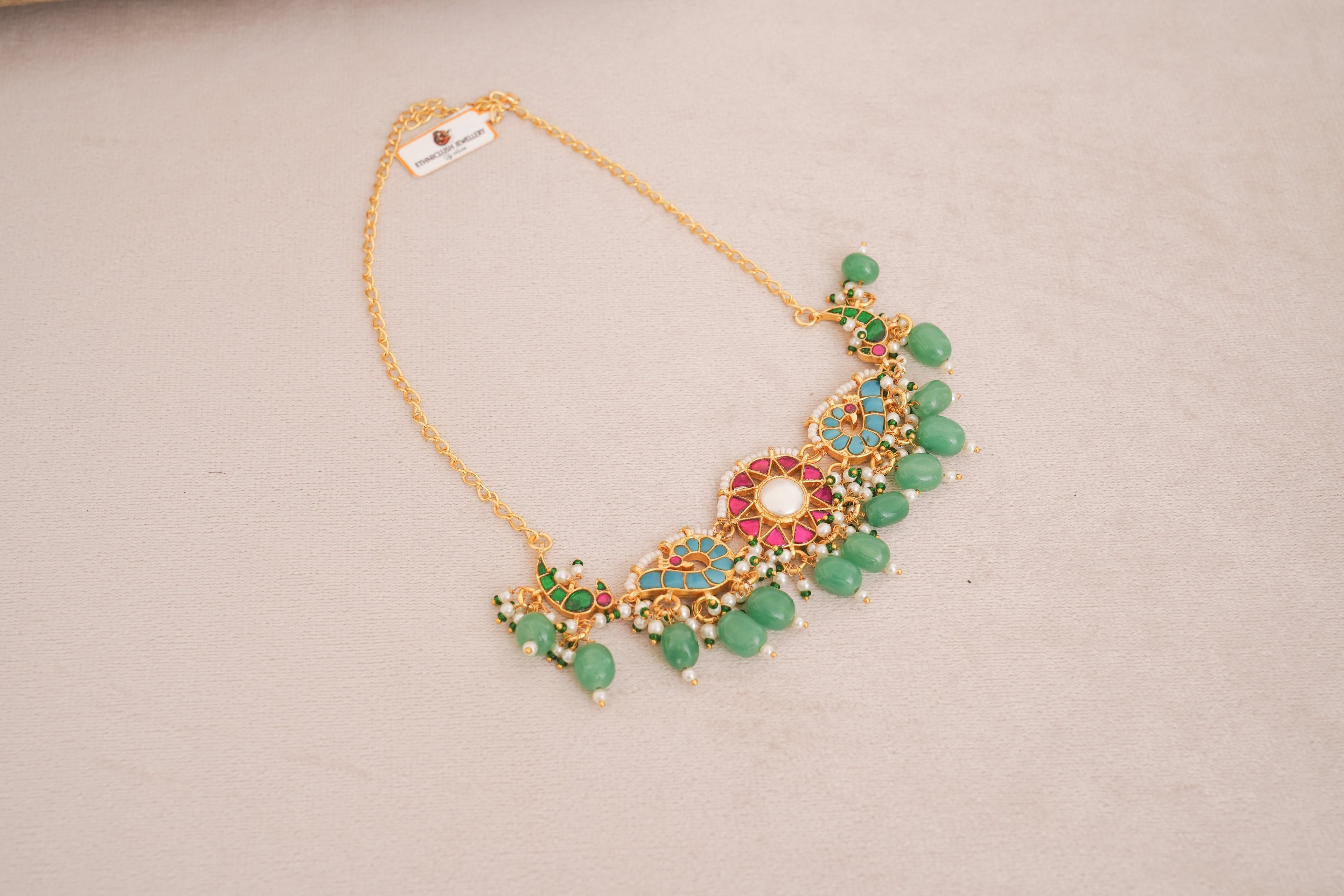 Jadau Pachi Kundan Peacock Statement Choker