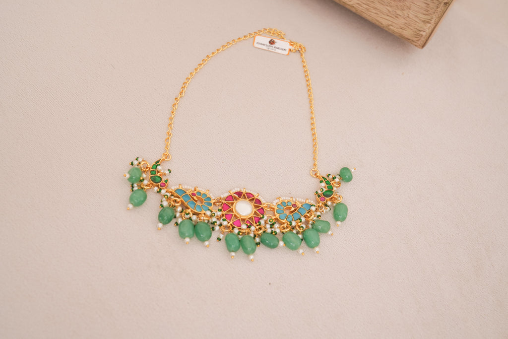 Jadau Pachi Kundan Peacock Statement Choker