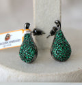 Emerald Pear Pave Earrings