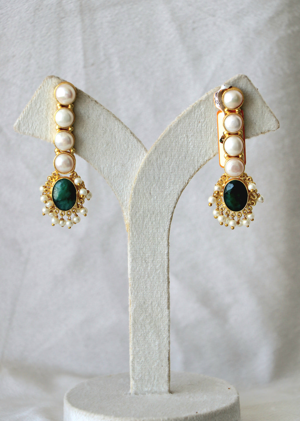 Pearl Cascade Stone Earrings
