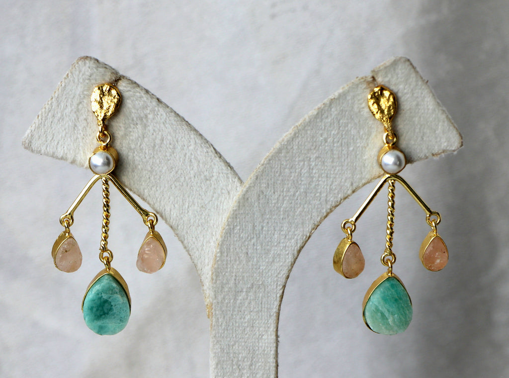 Emerald Pearl Cascade Earrings 9260
