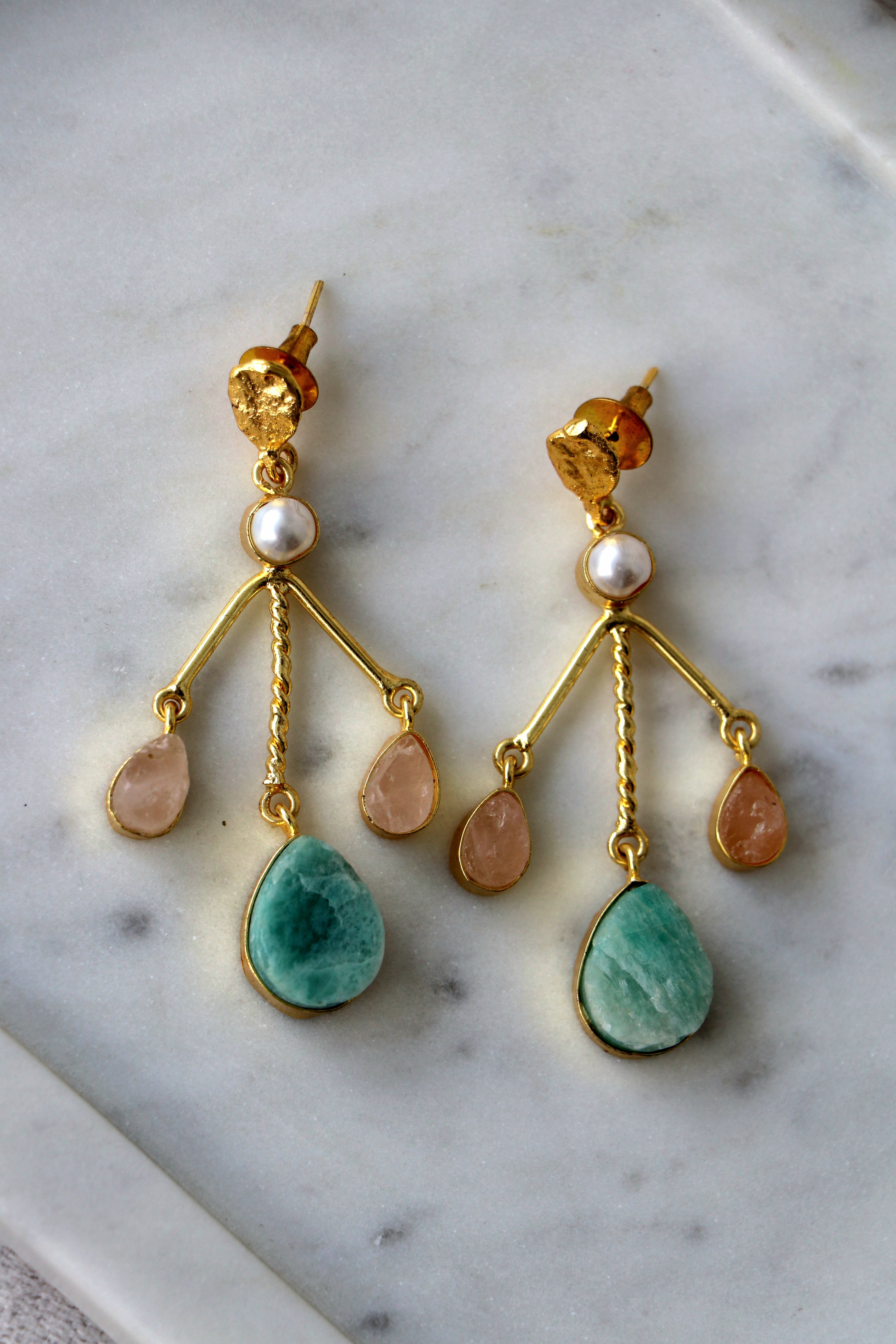 Emerald Pearl Cascade Earrings 9260