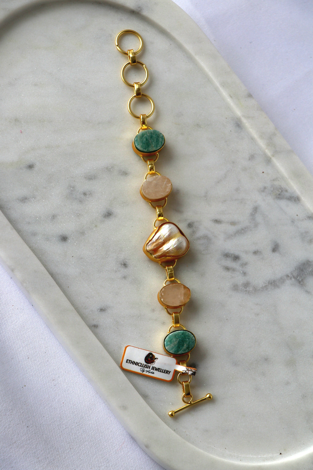 Gemstone Pearl Cascade Necklace
