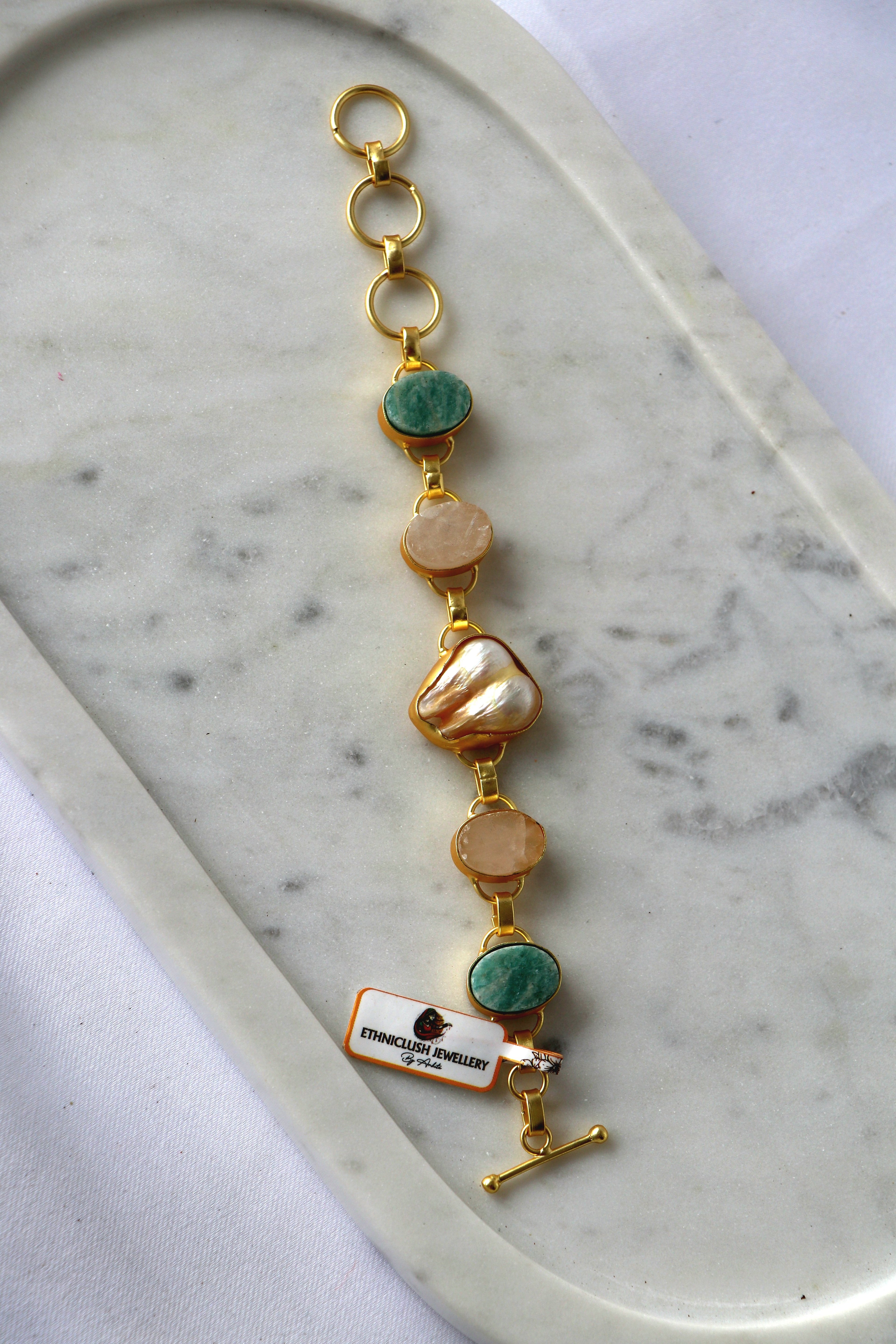Gemstone Pearl Cascade Necklace