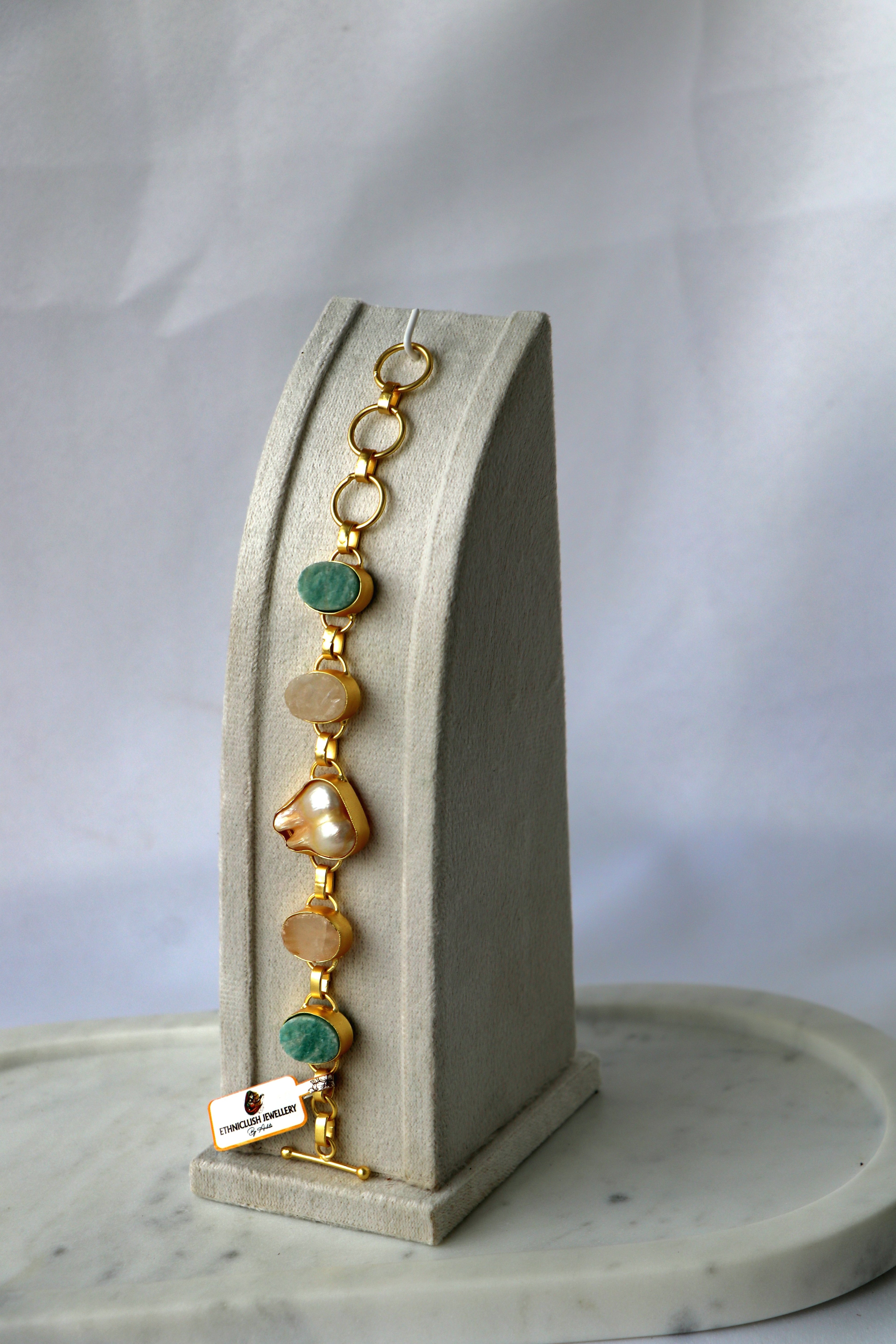 Gemstone Pearl Cascade Necklace