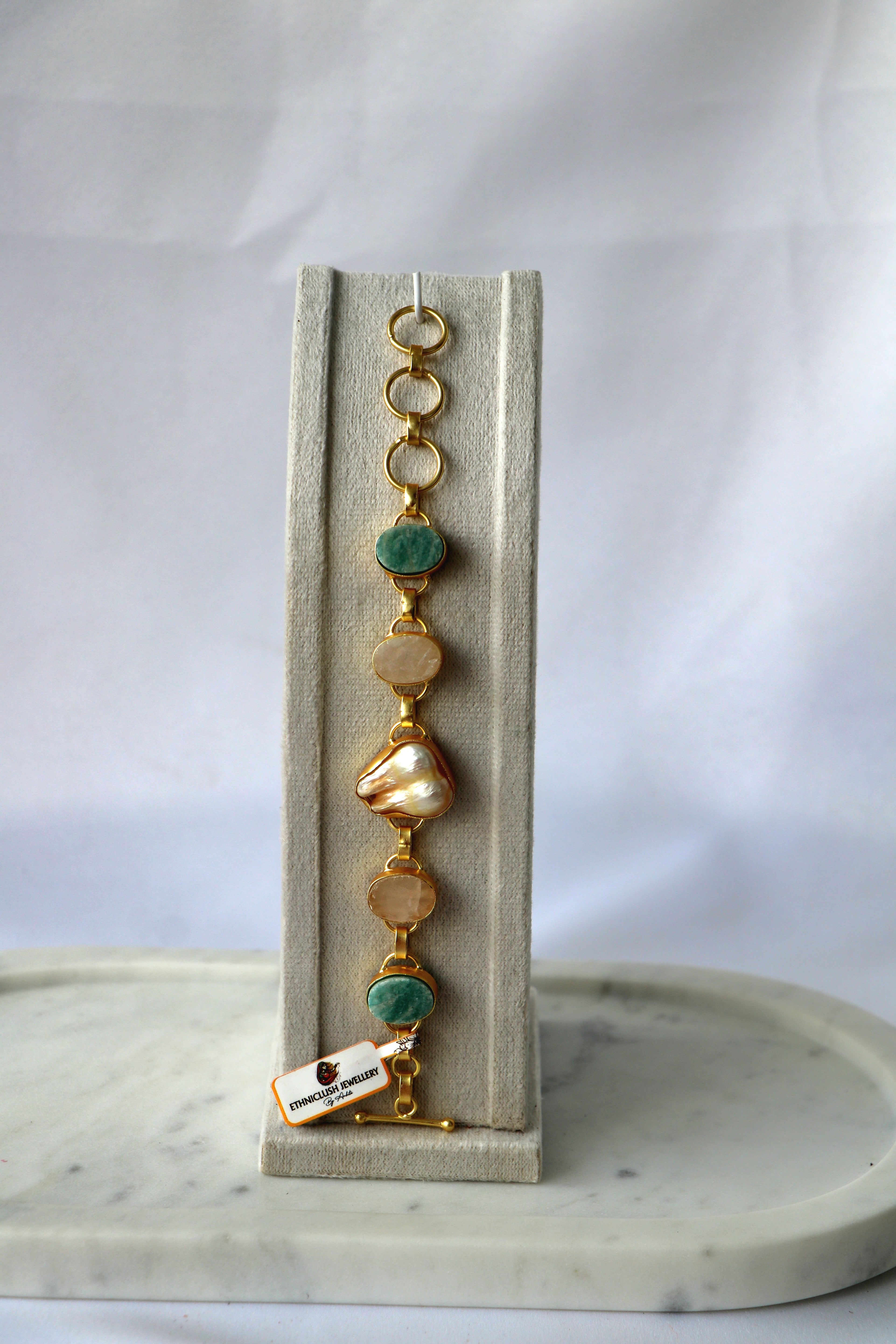 Gemstone Pearl Cascade Necklace