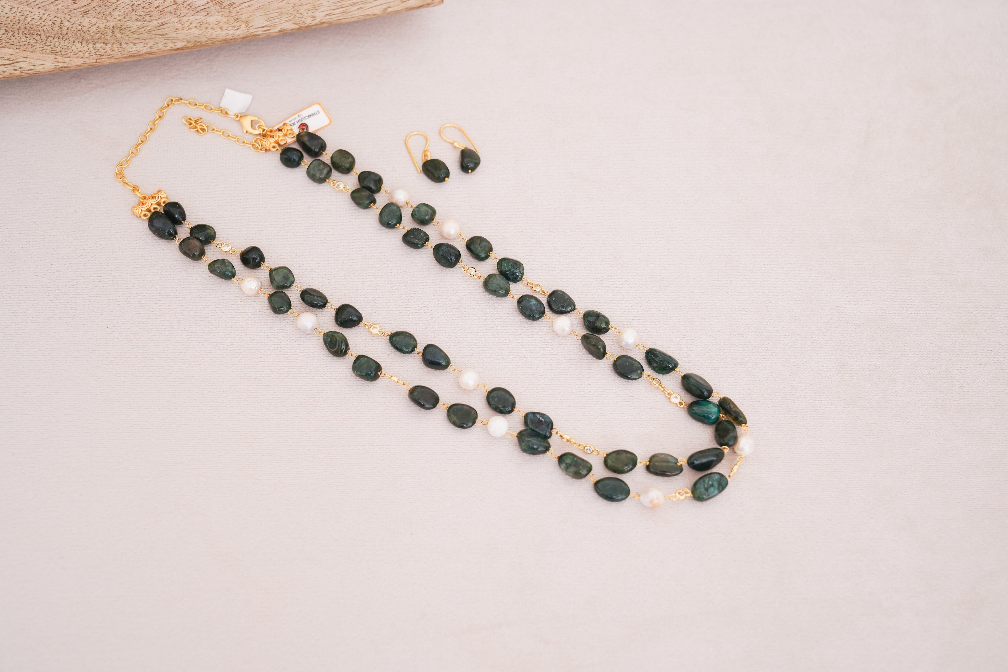 Green Onyx Double Layer Necklace Set