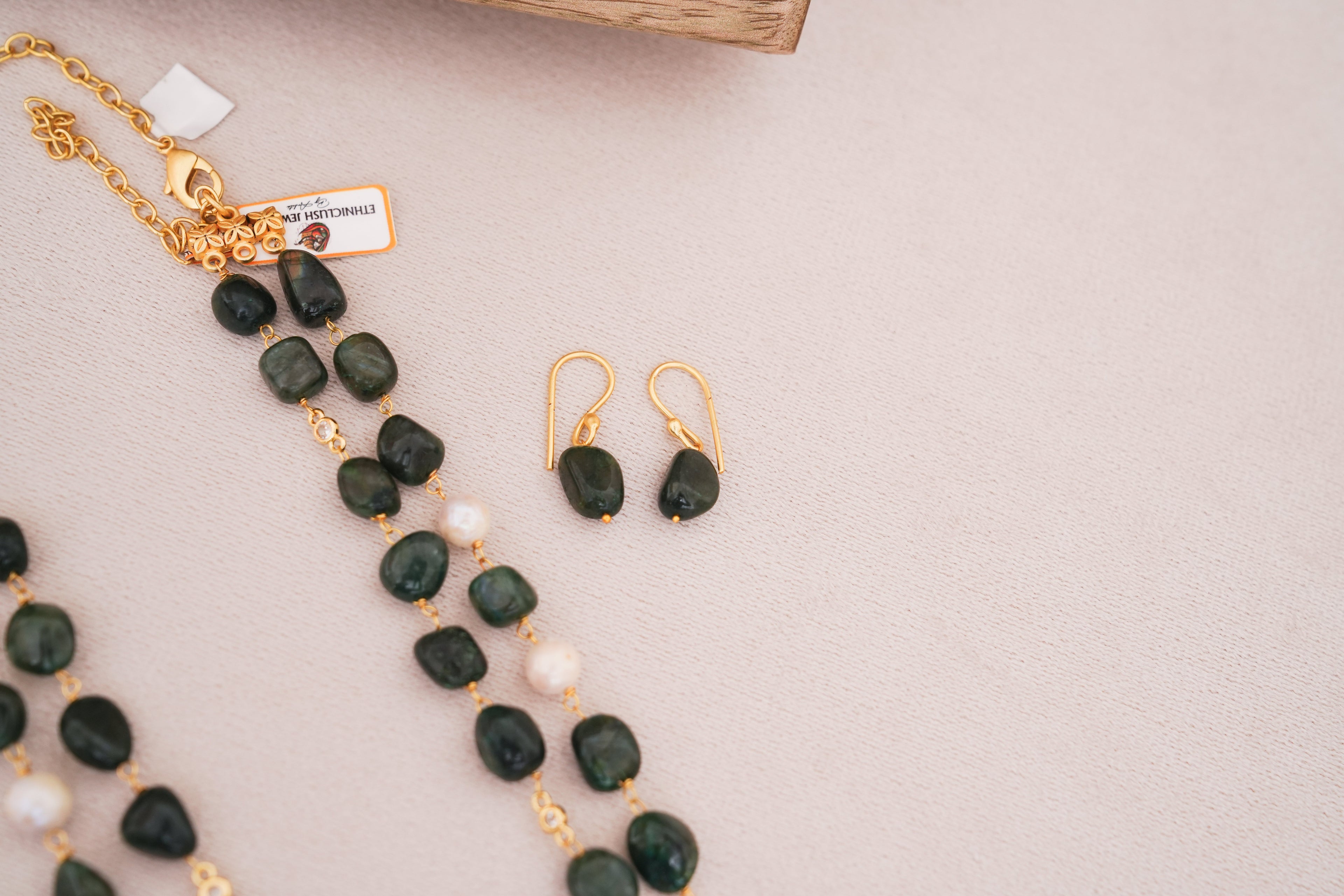 Green Onyx Double Layer Necklace Set