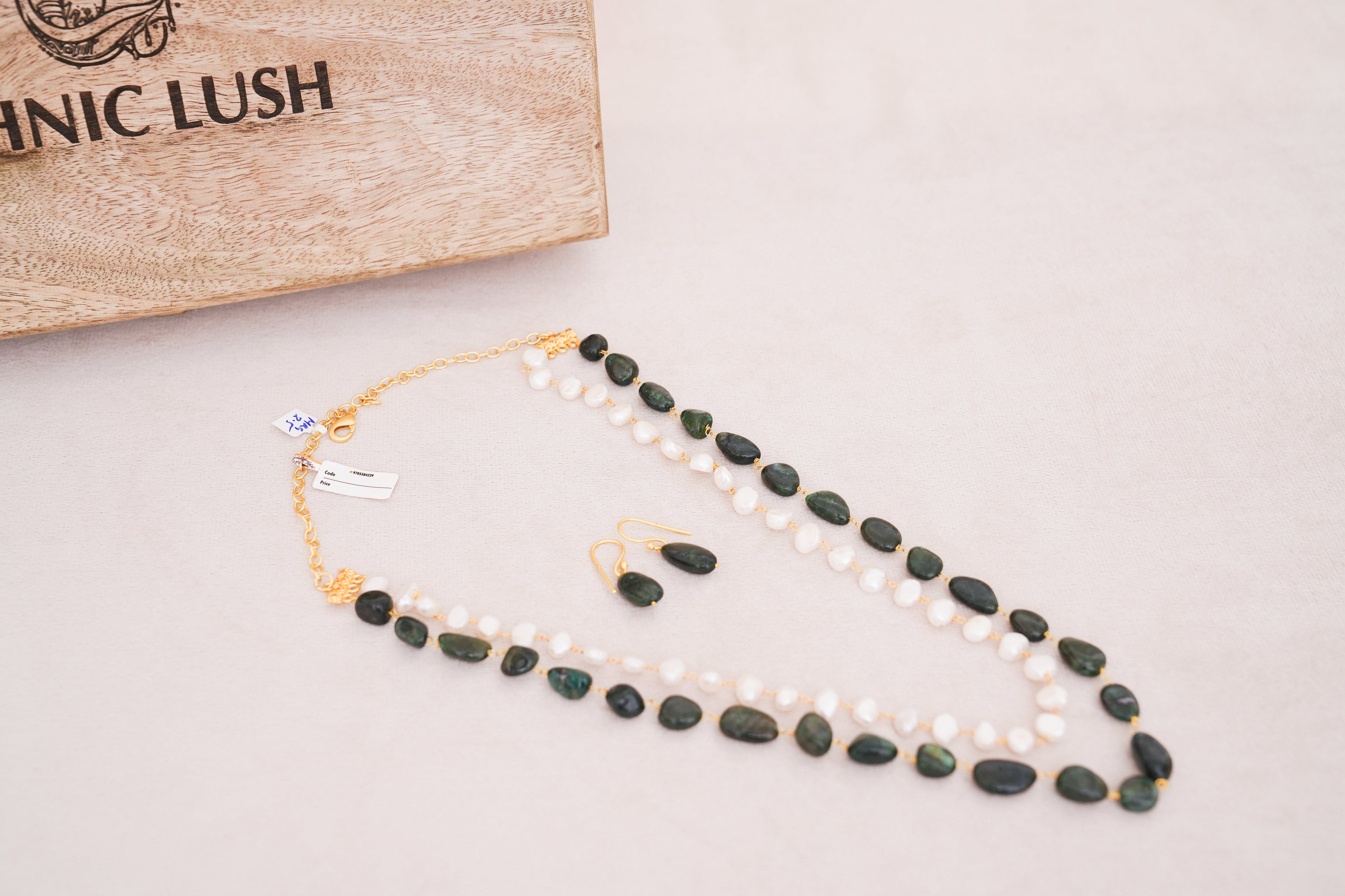 Green Onyx Pearl Harmony Necklace Set