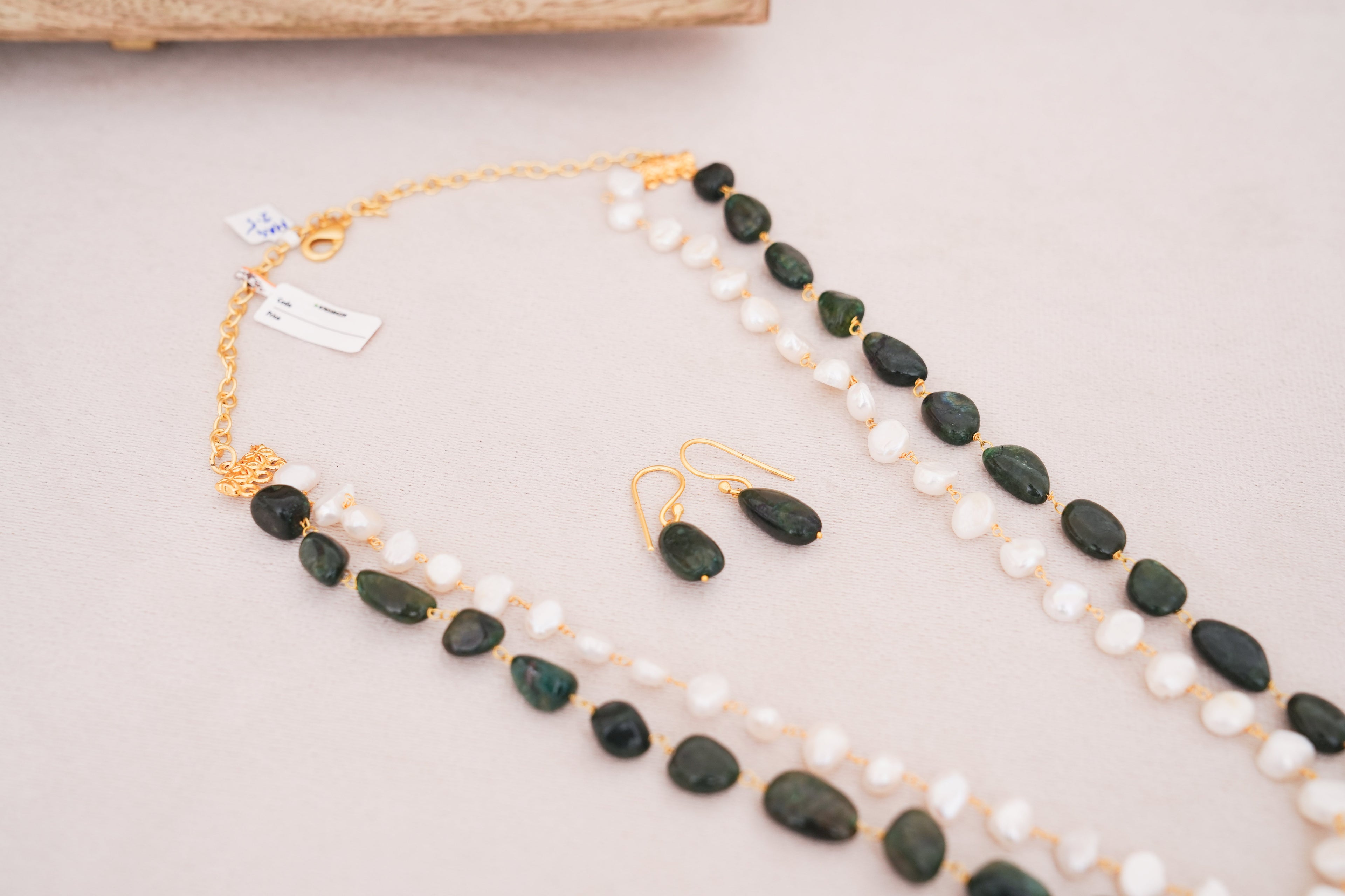 Green Onyx Pearl Harmony Necklace Set