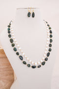 Green Onyx Pearl Harmony Necklace Set
