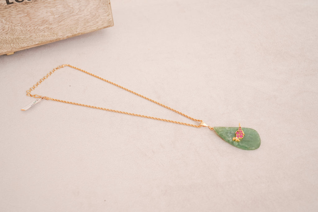 Aventurine Lovebird Statement Pendant