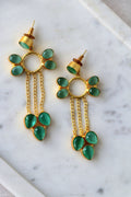 Emerald Petal Cascade Earrings