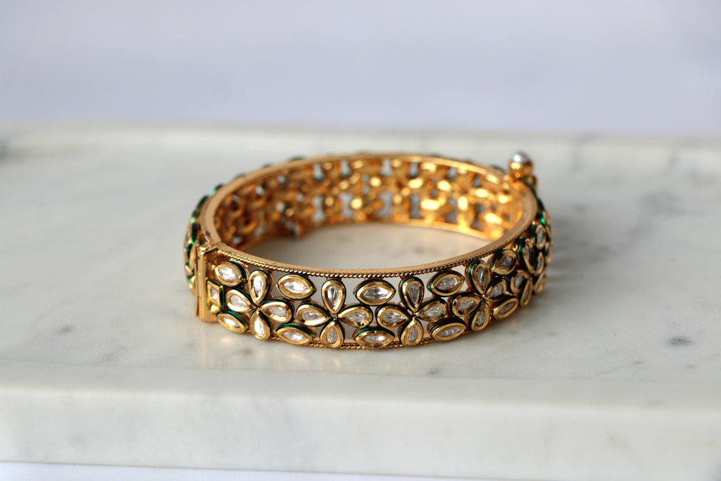 Floral Kundan Heritage Bangle