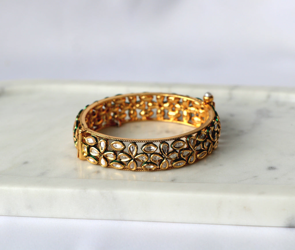 Floral Kundan Heritage Bangle