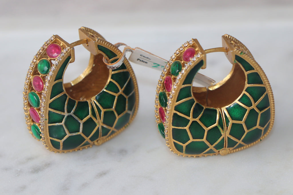 Emerald Radiance Hoop Earrings