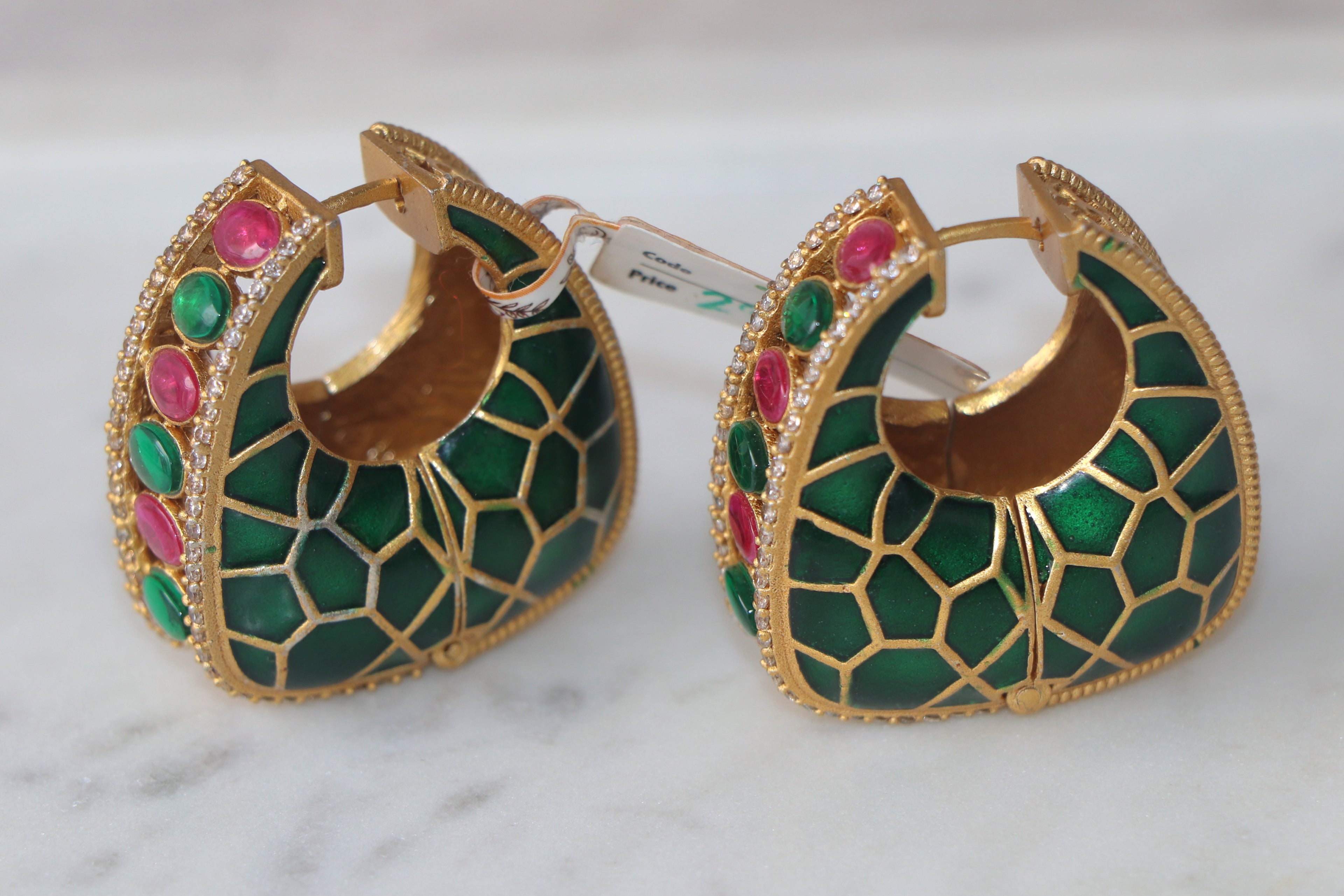 Emerald Radiance Hoop Earrings