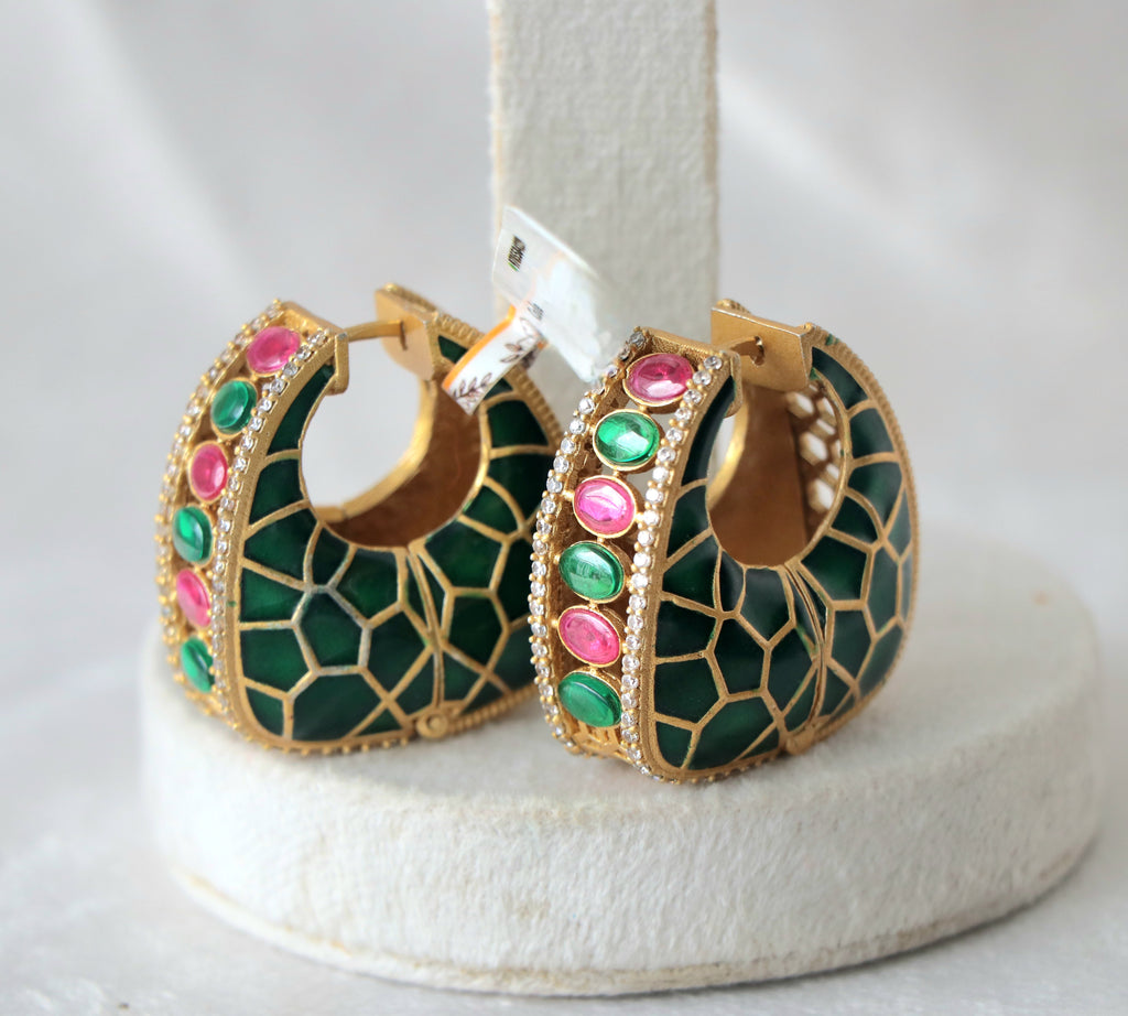 Emerald Radiance Hoop Earrings