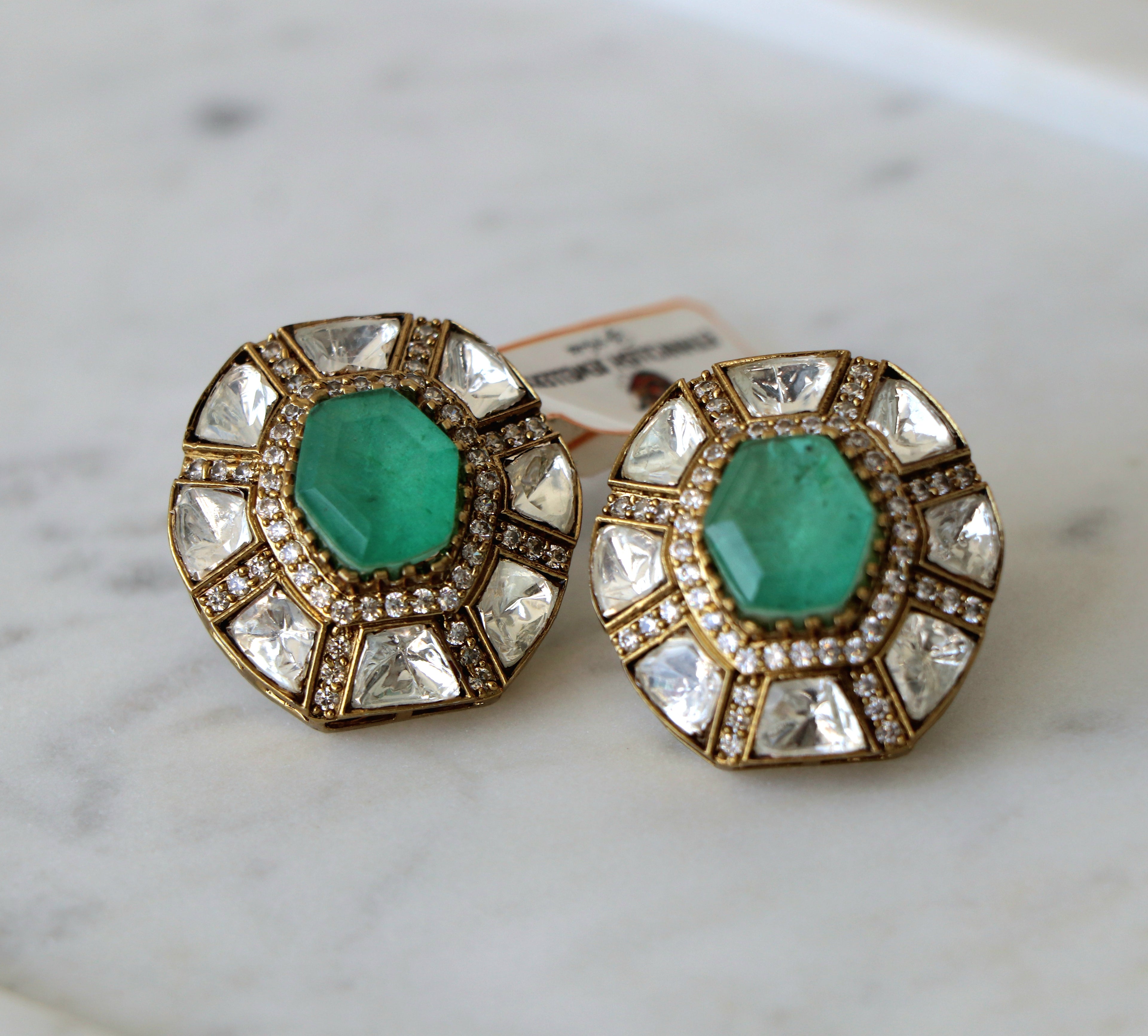 Emerald Radiance Statement Earrings