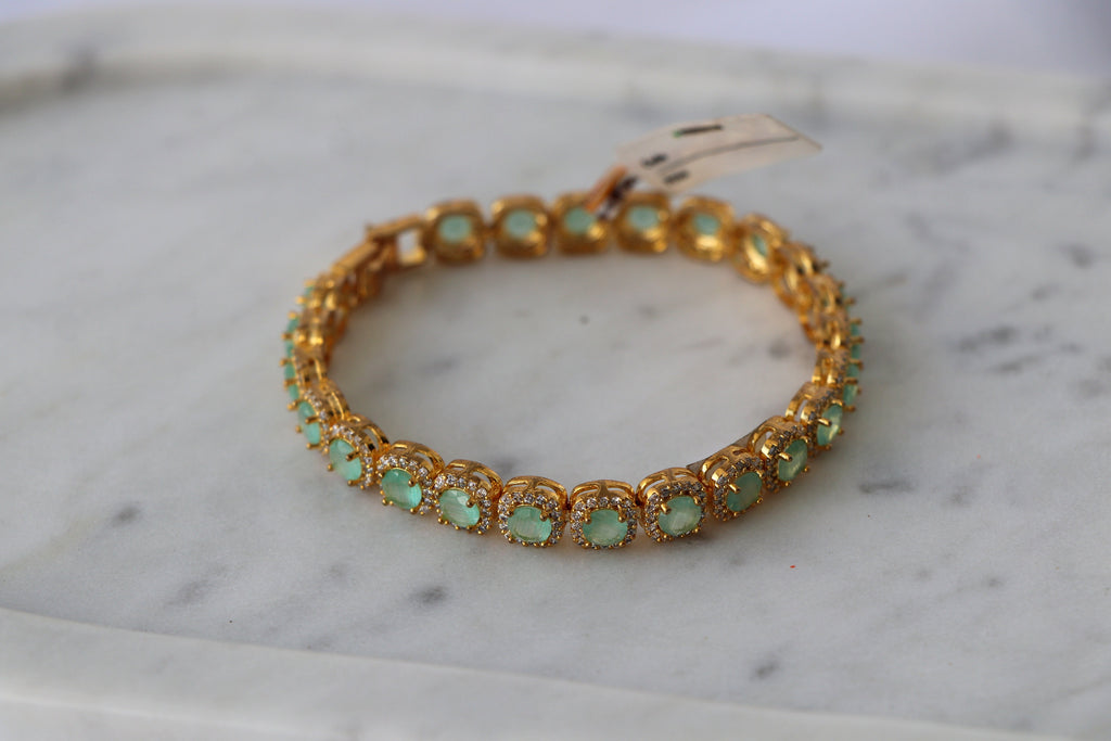 Mint Crystal Tennis Bracelet