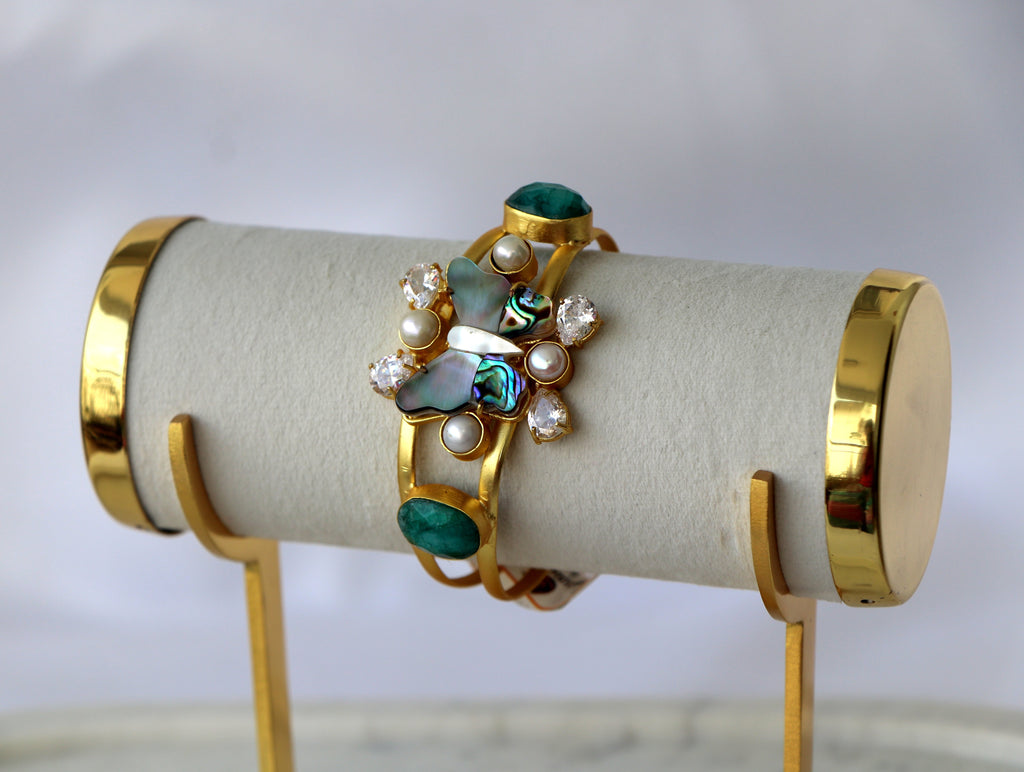 Emerald Reverie Butterfly Cuff Bracelet