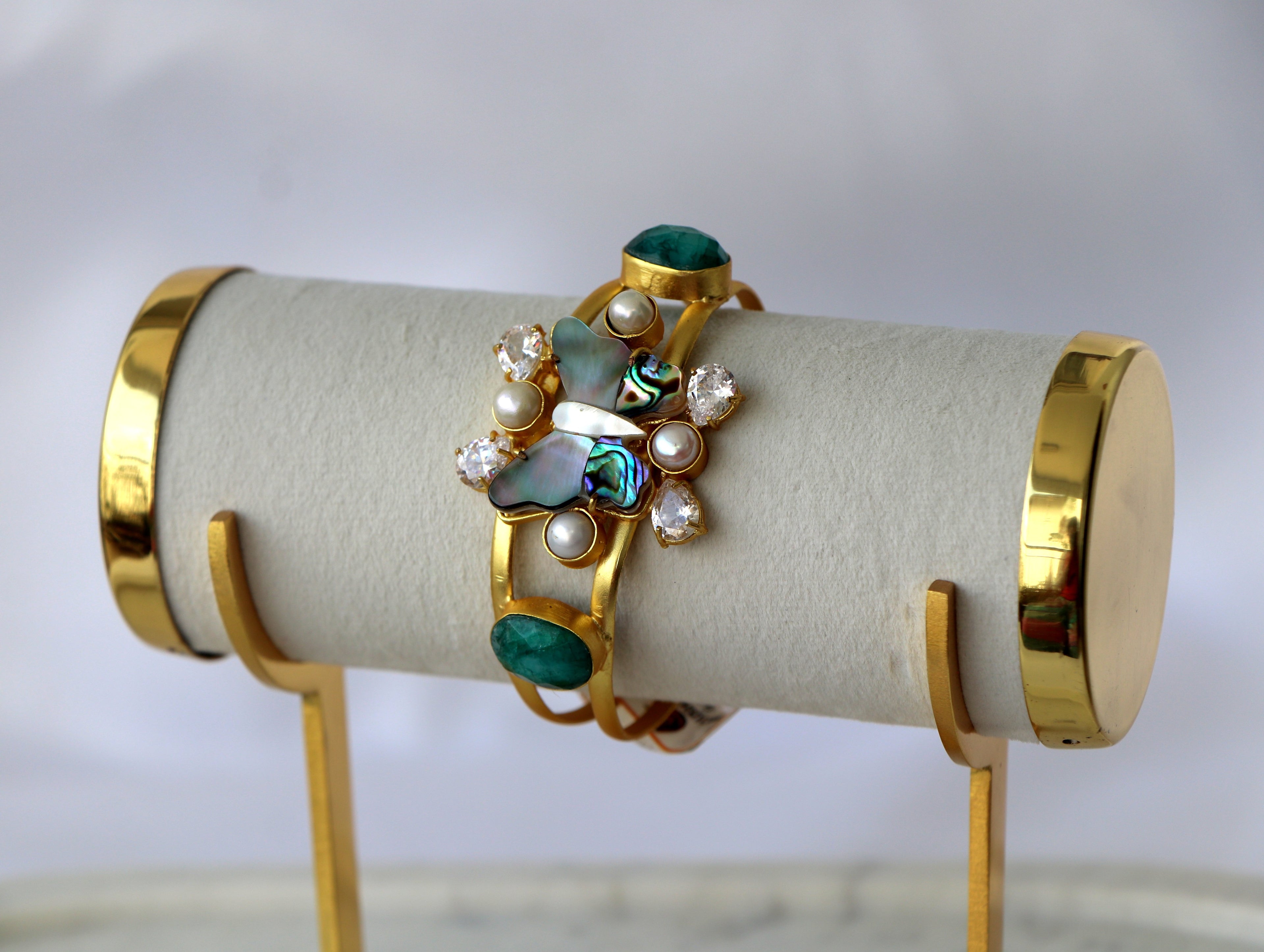 Emerald Reverie Butterfly Cuff Bracelet