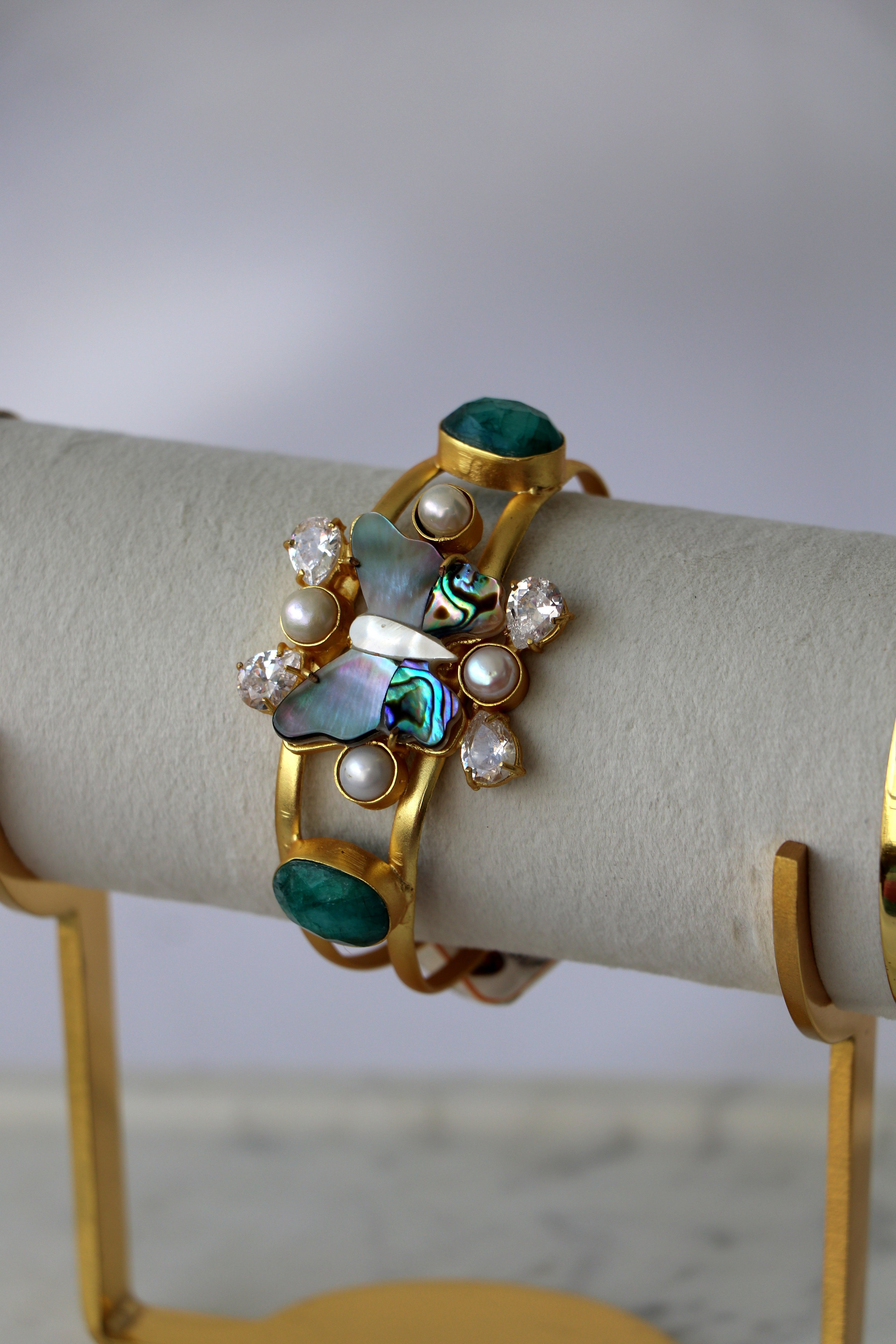 Emerald Reverie Butterfly Cuff Bracelet