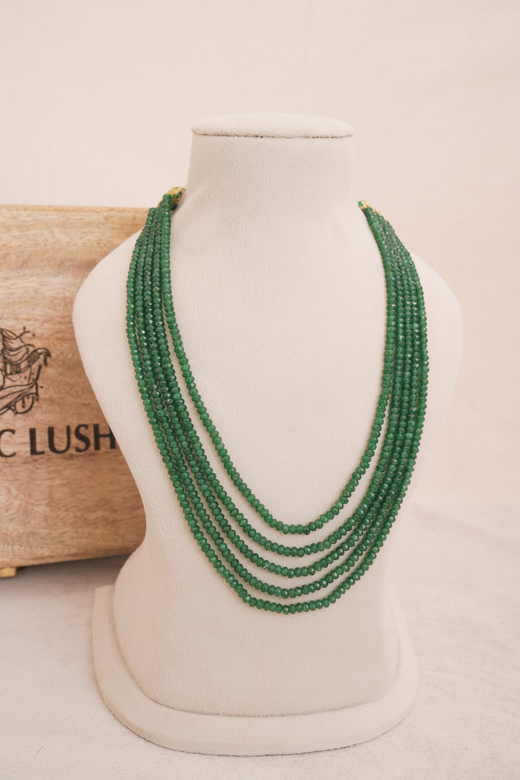 Green Multi Strand Beaded Necklace
