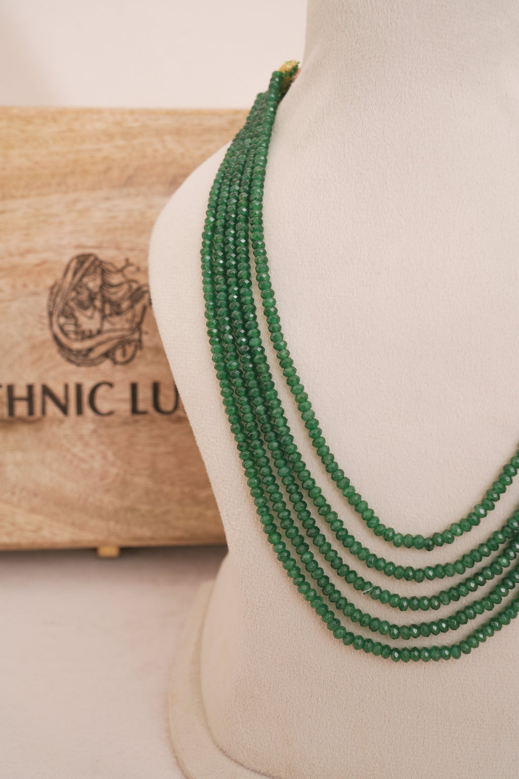 Green Multi Strand Beaded Necklace
