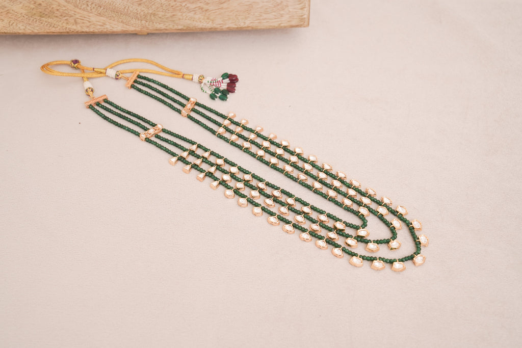 Imperial Emerald Polki Layered Rani Haar Necklace