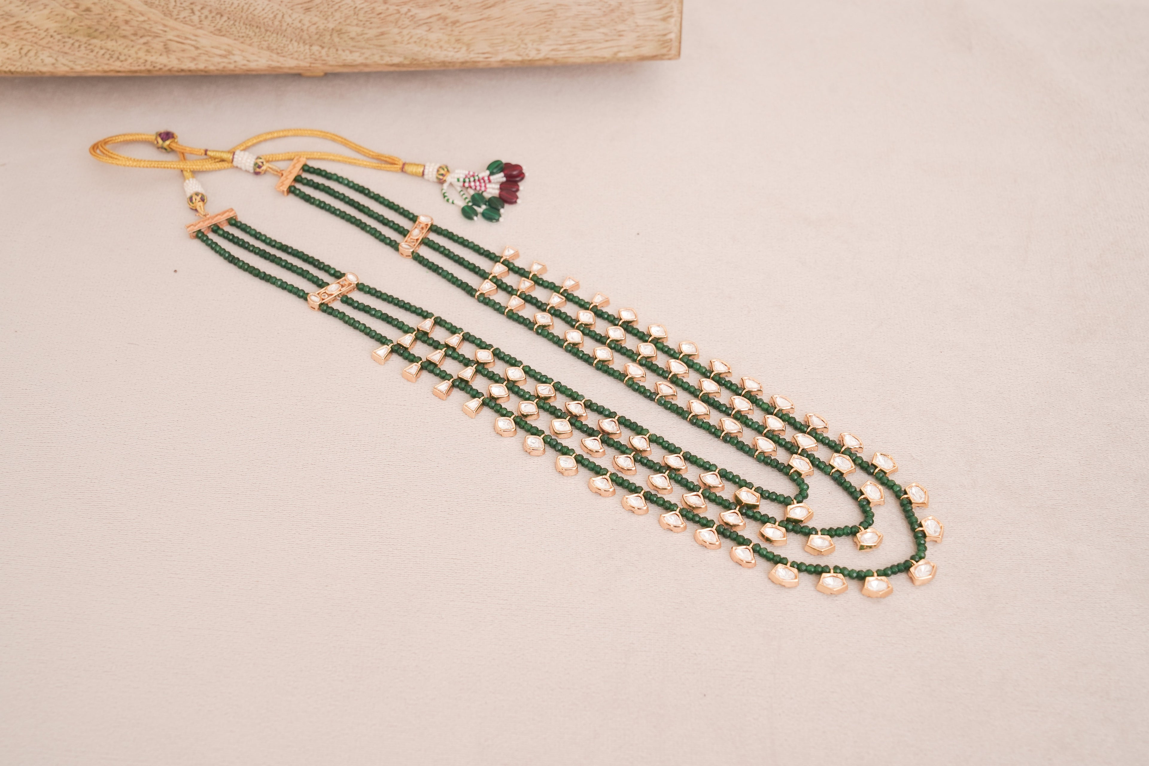 Imperial Emerald Polki Layered Rani Haar Necklace