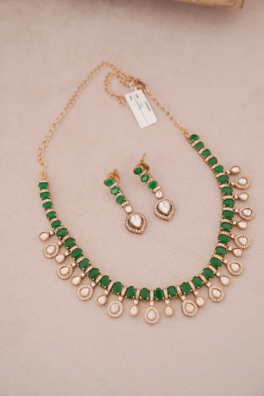 Moissanite Coloured Stone Necklace Set