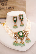 Emerald Reverie Necklace  Earrings Set