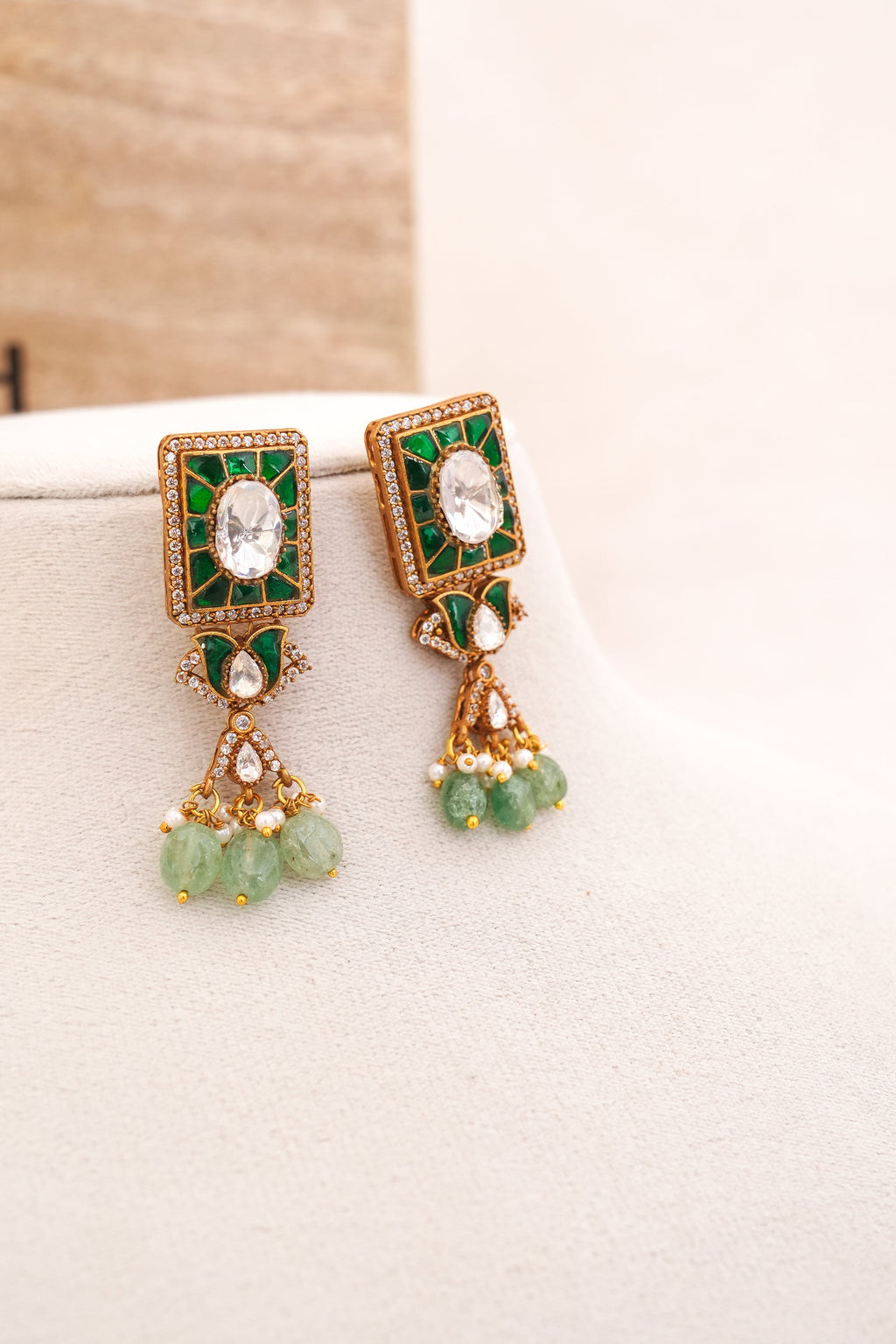 Emerald Reverie Necklace  Earrings Set